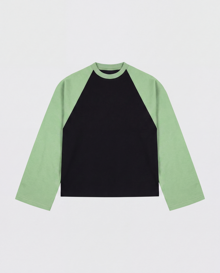 BASEBALL LONGSLEEVE - MATCHA GREEN/BLACK