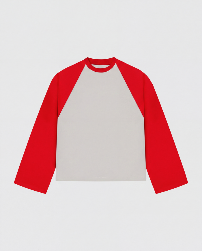 BASEBALL LONGSLEEVE - RED/GREY