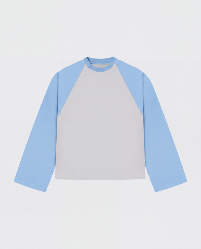 BASEBALL LONGSLEEVE - LIGHT BLUE/GREY