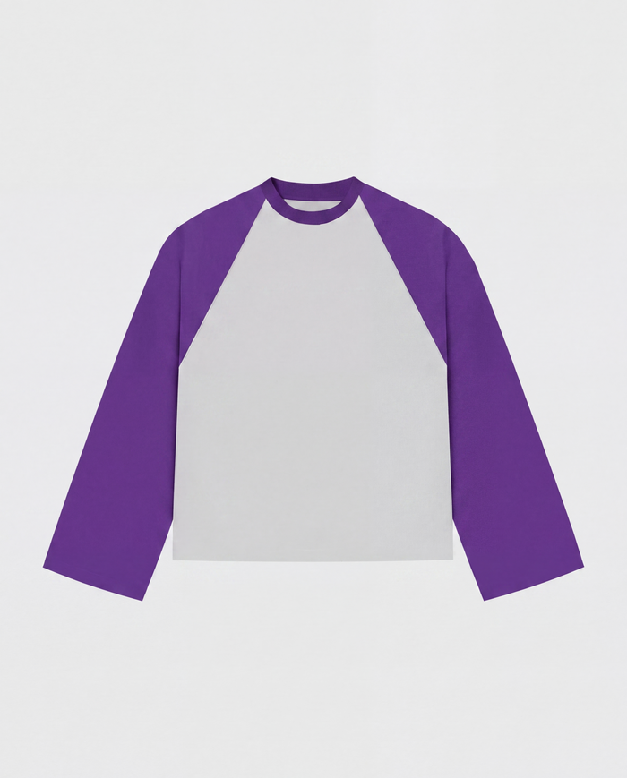 BASEBALL LONGSLEEVE - PURPLE/GREY