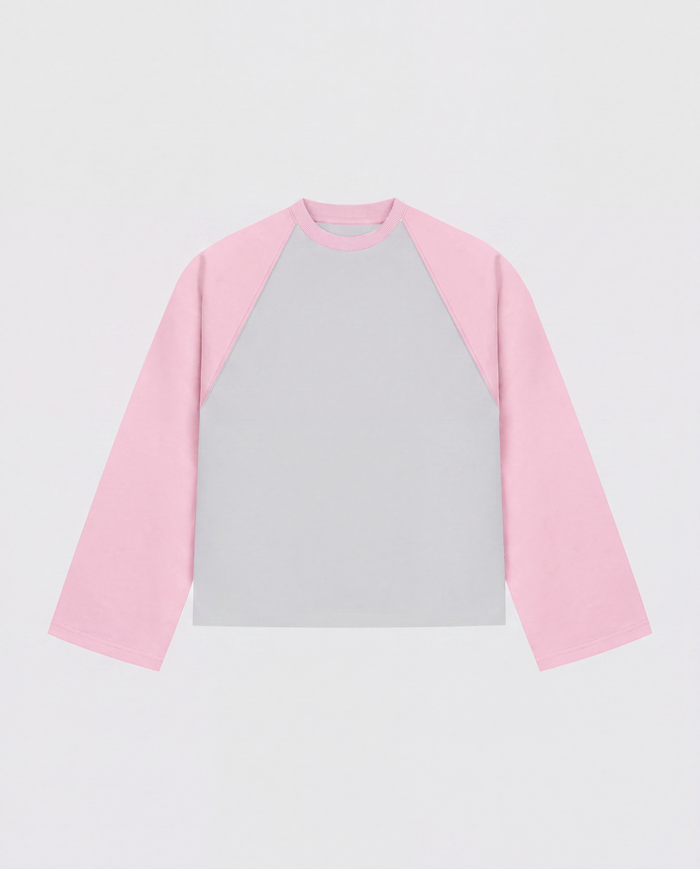 BASEBALL LONGSLEEVE - PINK/GREY