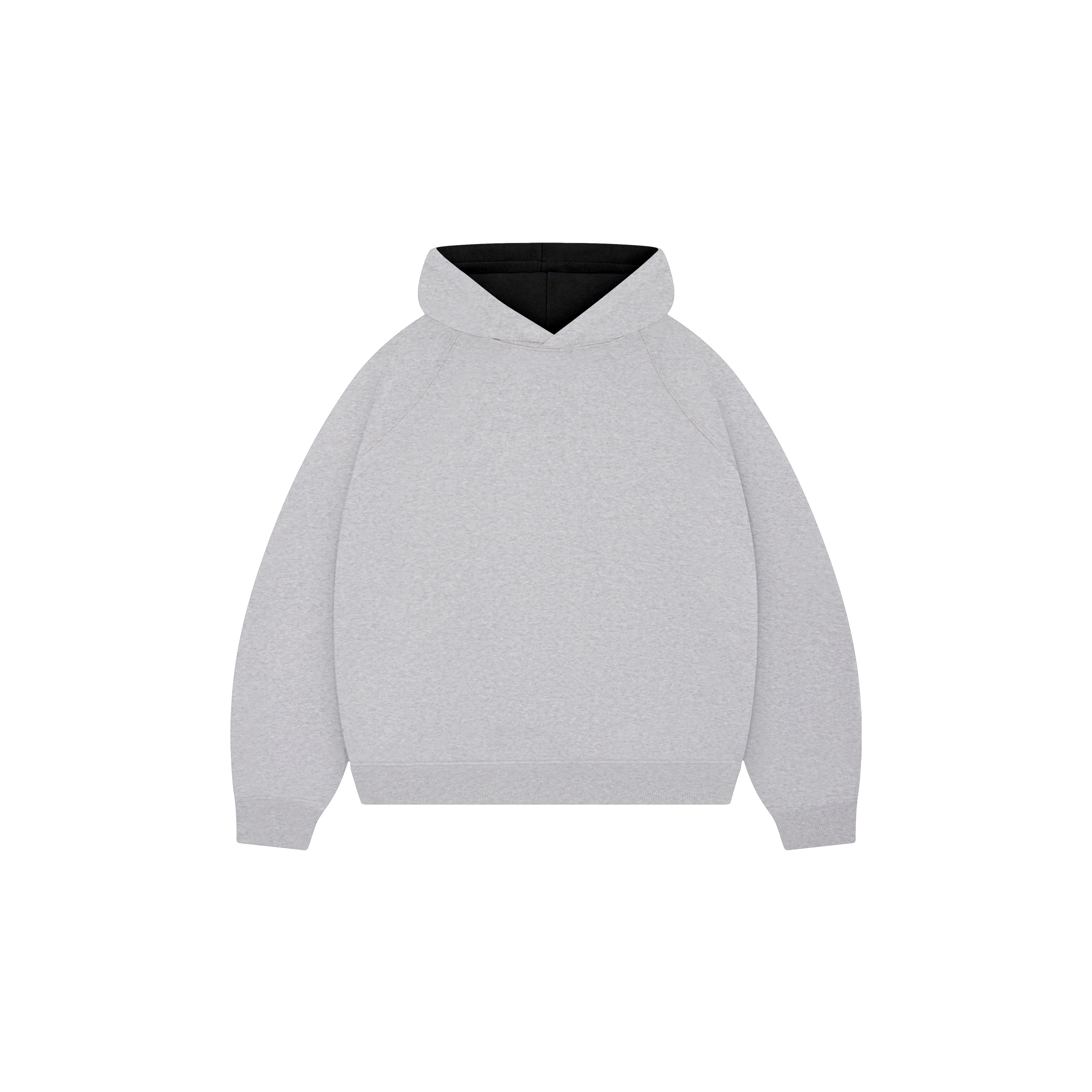 Jet Black & Gym Grey Double Face Hoodie