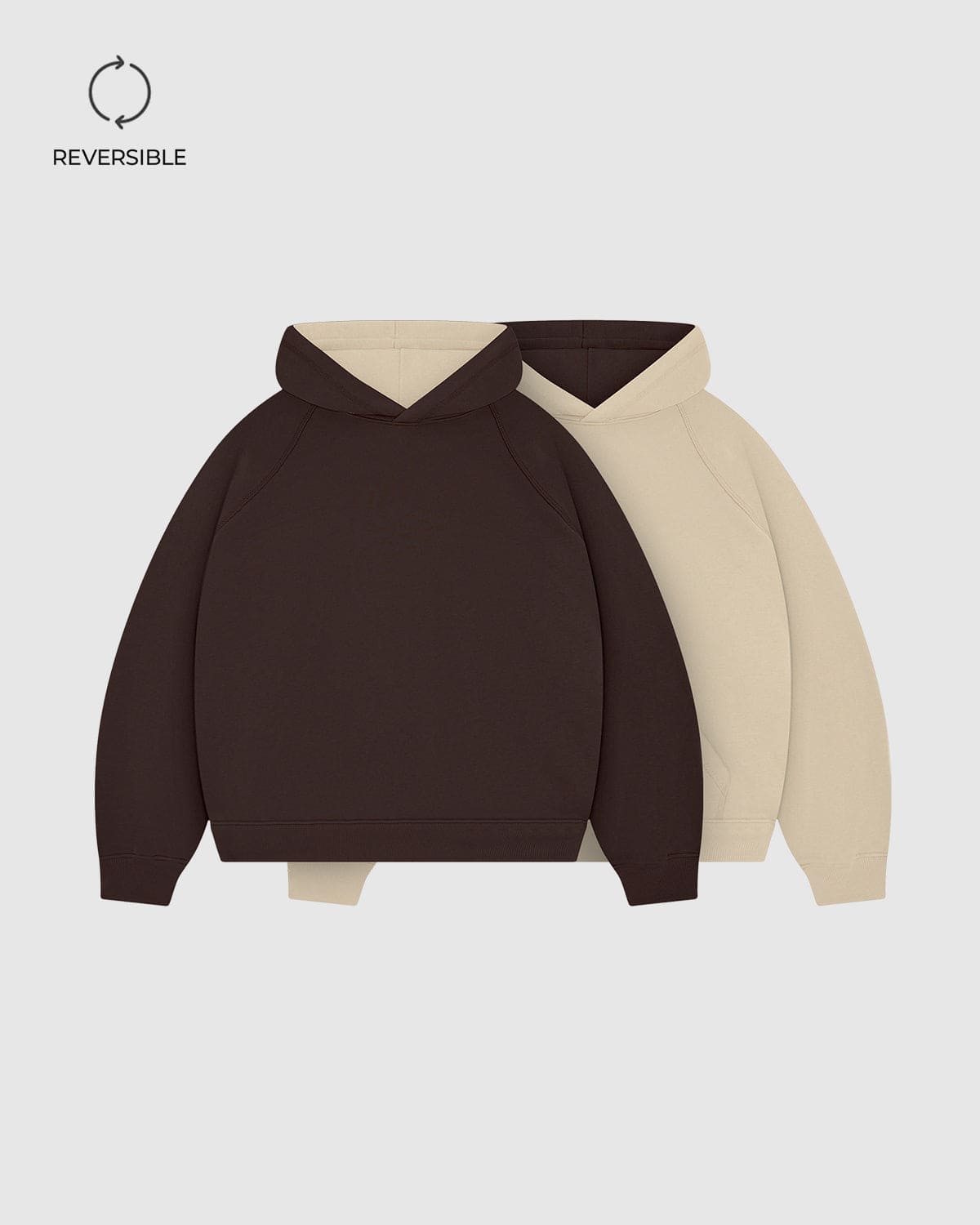 Mocha Brown & Soft Sand Double Face Hoodie