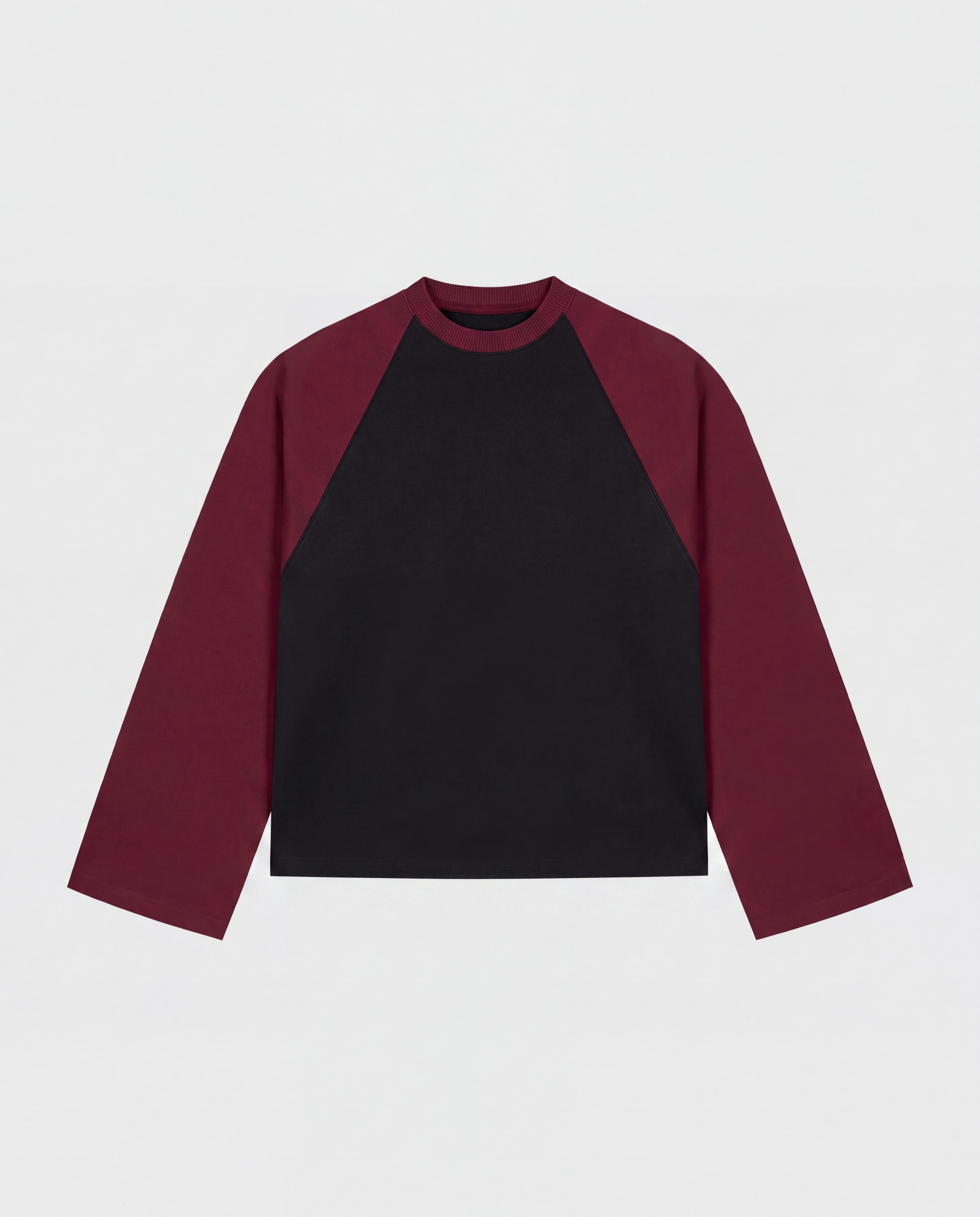 BASEBALL LONGSLEEVE - BURGUNDY/BLACK