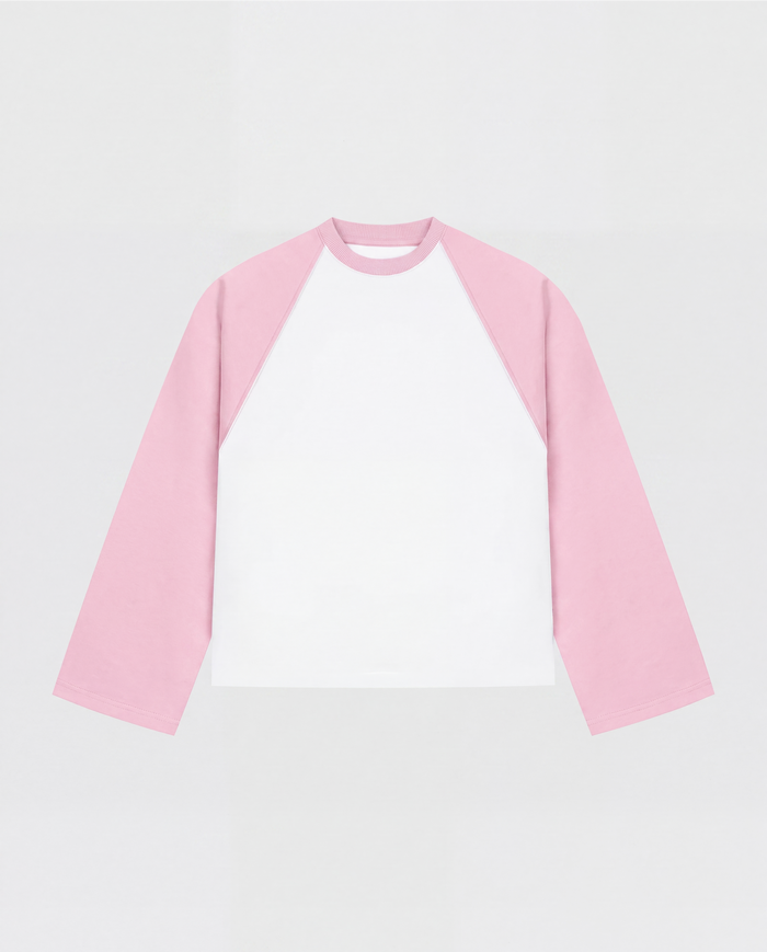 BASEBALL LONGSLEEVE - PINK/WHITE