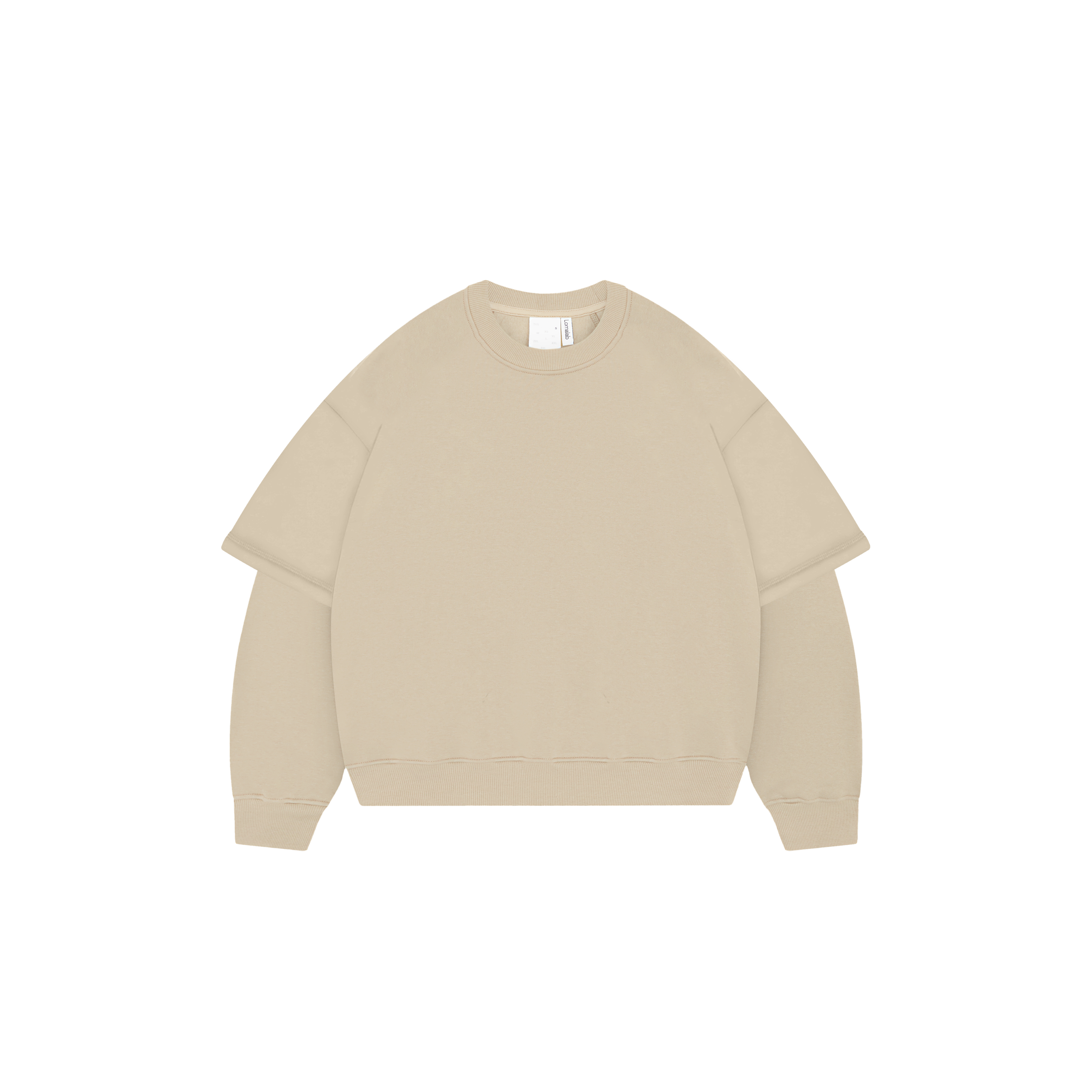 Maglia girocollo a doppia manica Soft Sand