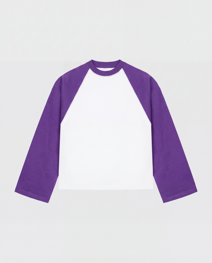 BASEBALL LONGSLEEVE - PURPLE/WHITE