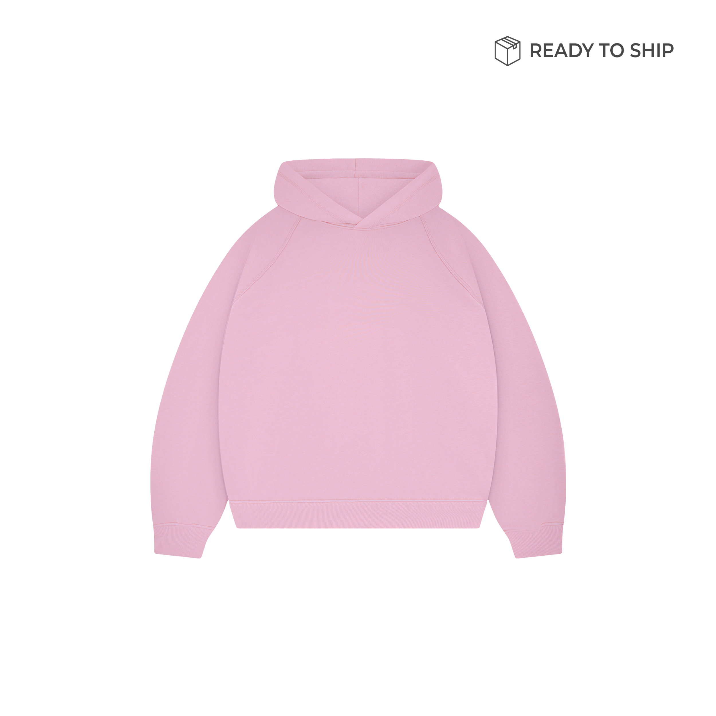 Felpa con cappuccio rosa baby premium da 500 g/m²