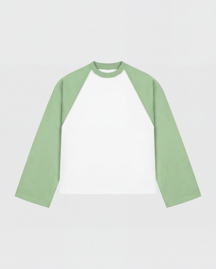 BASEBALL LONGSLEEVE - MATCHA GREEN/WHITE