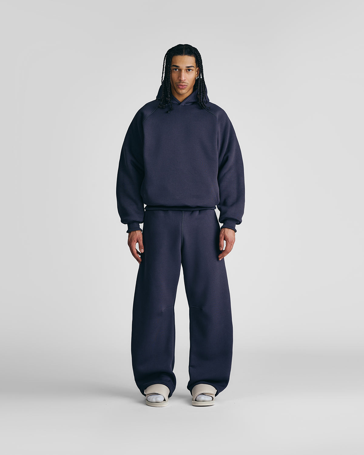 Anthracite & Military Green Double Face Hoodie