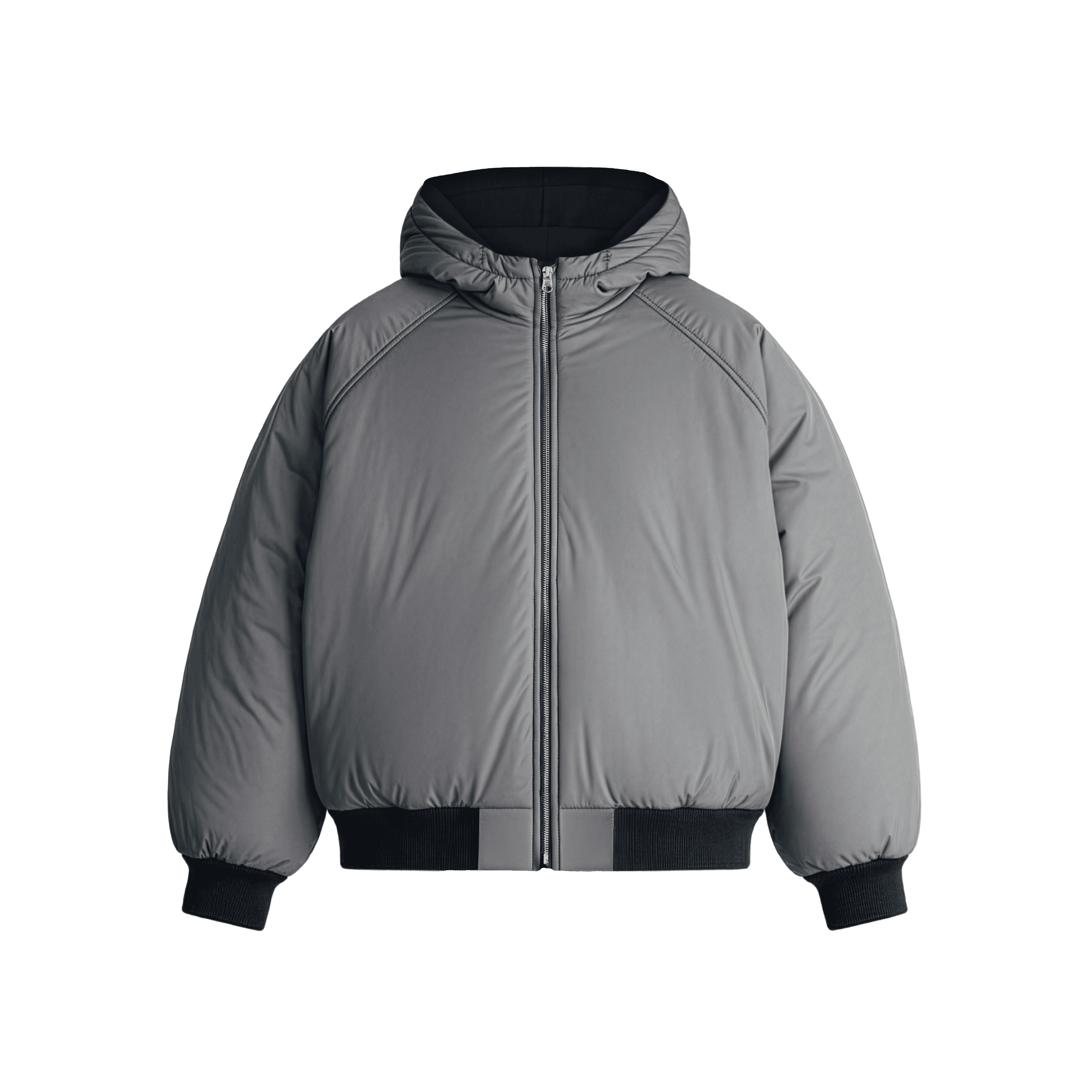 Anthracite 2-in-1 Padded Hoodie Jacket