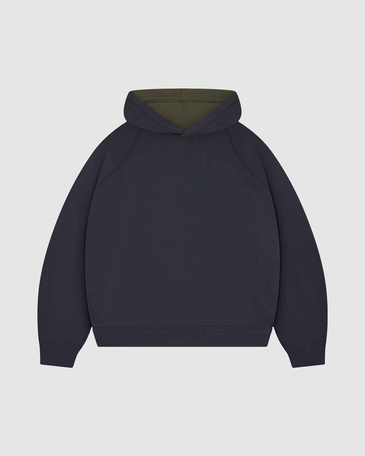 Anthracite & Military Green Double Face Hoodie