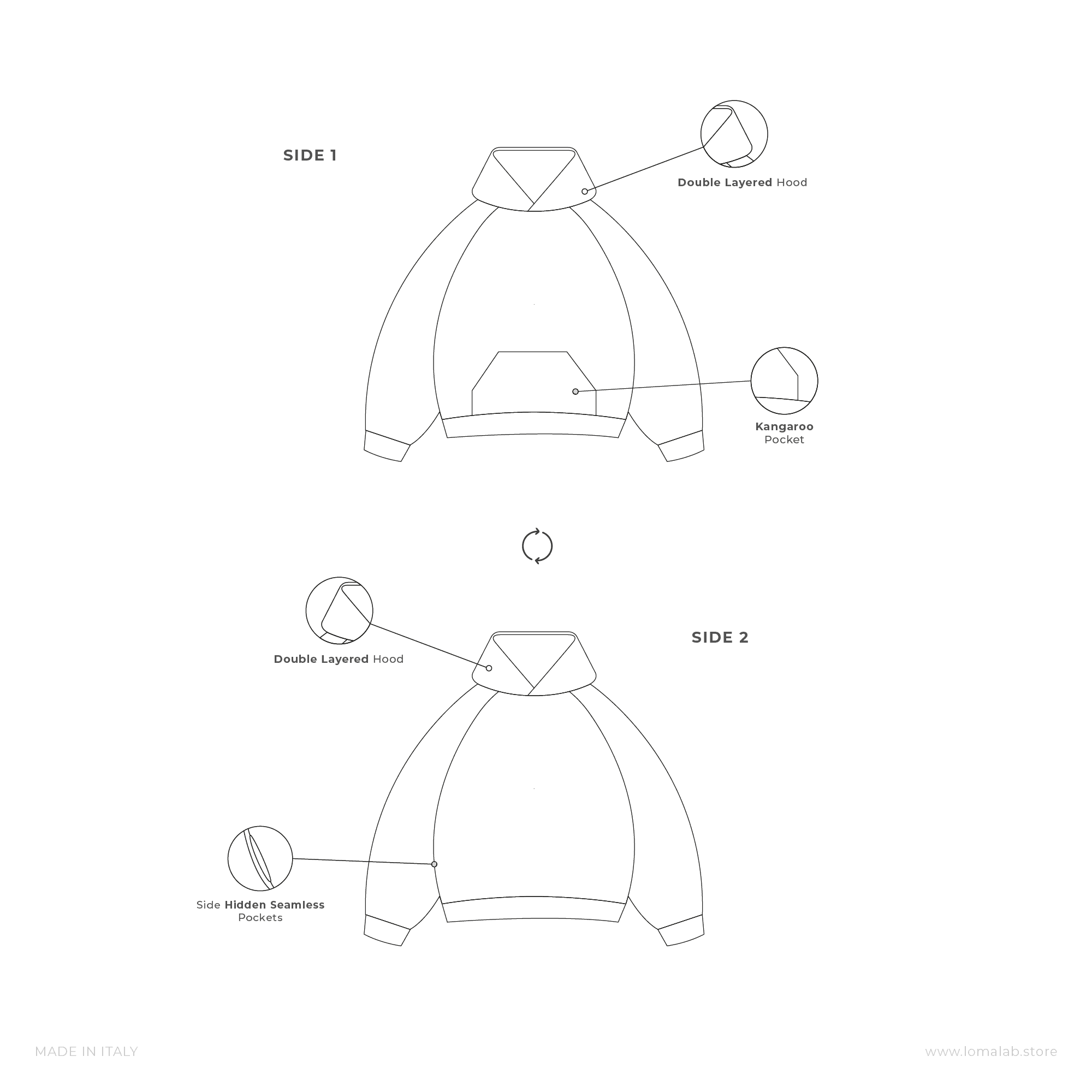 Anthracite 2-in-1 Padded Hoodie Jacket