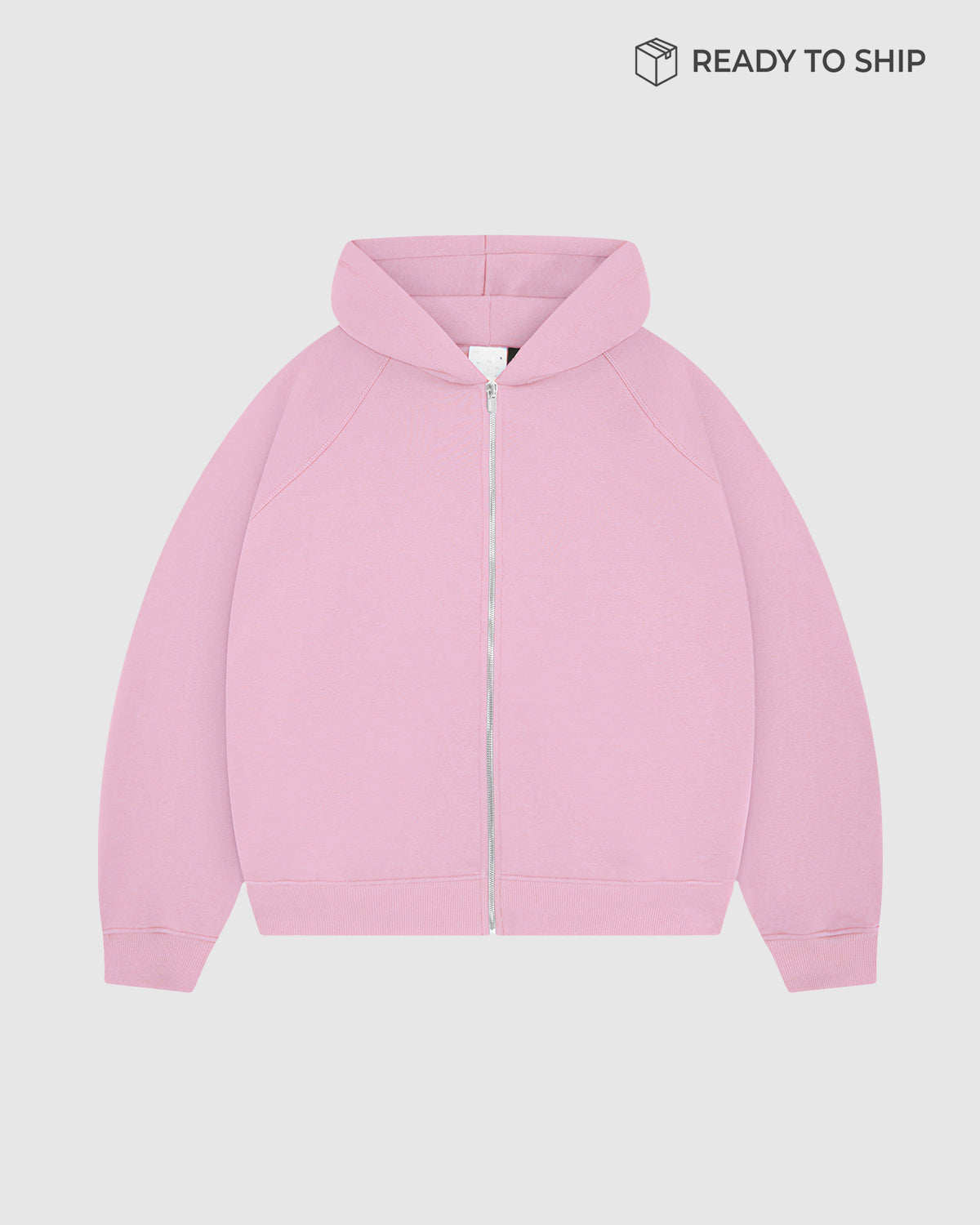 Premium 500gsm Baby Pink Zip Hoodie