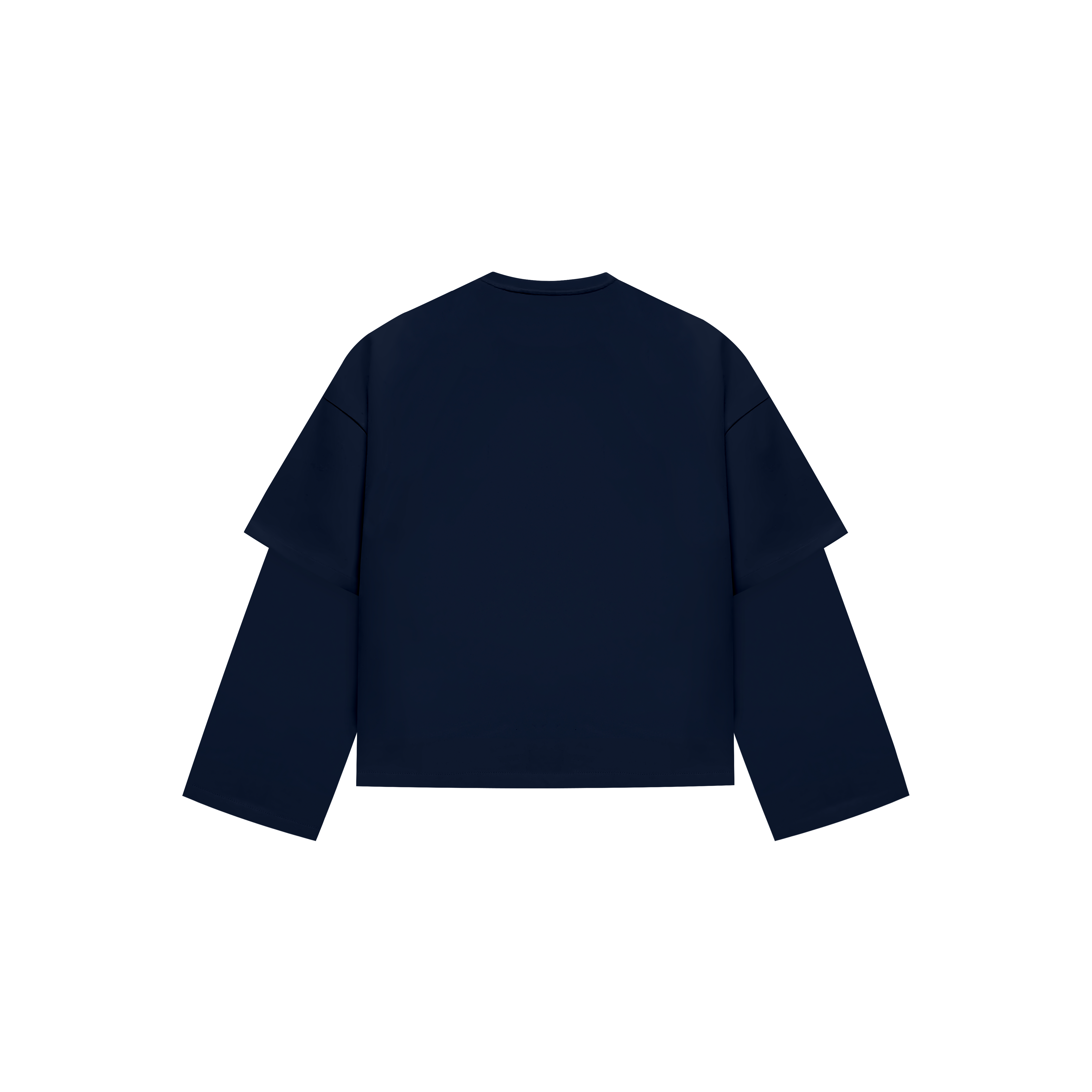 Maglietta a maniche doppie blu navy per tutti i giorni