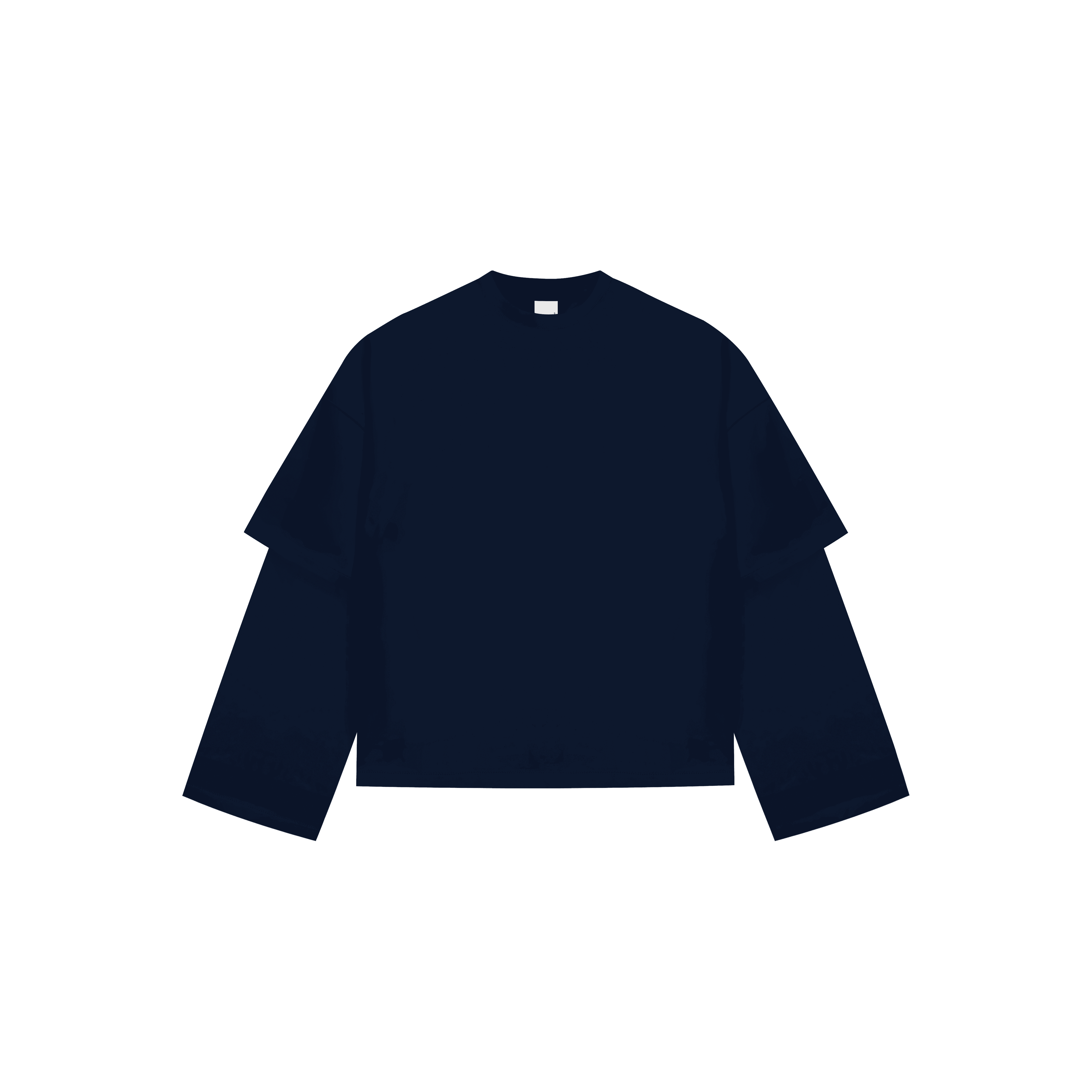 Maglietta a maniche doppie blu navy per tutti i giorni