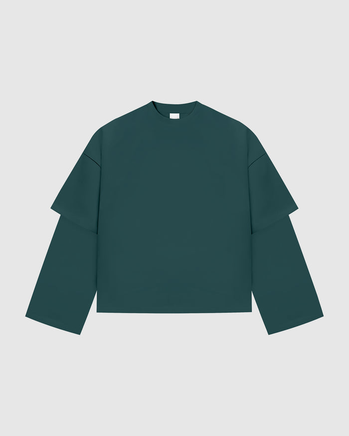 Everyday Bottle Green Double-Sleeve Tee