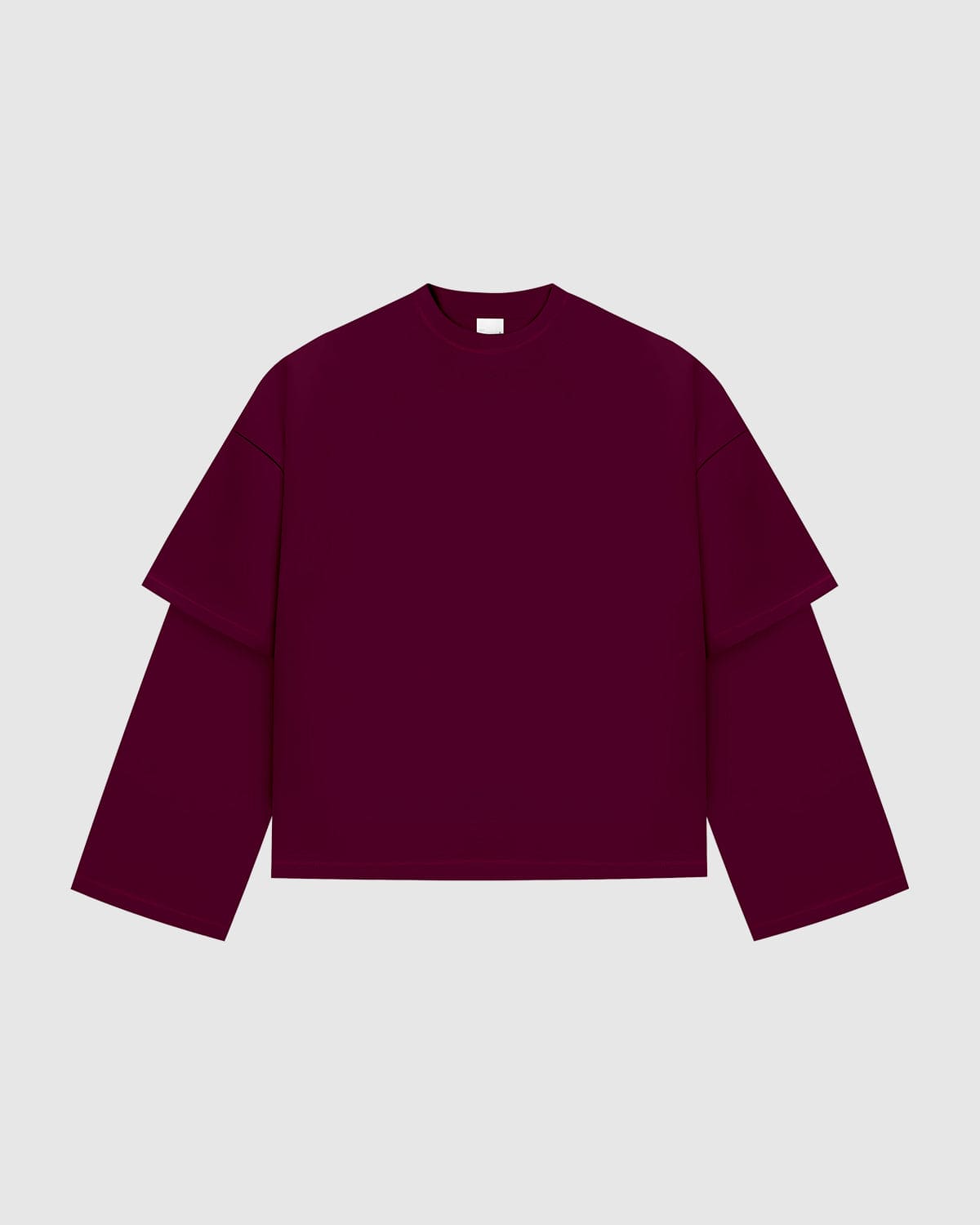 Everyday Burgundy Double-Sleeve Tee