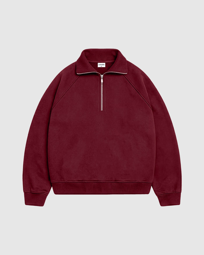 EVERYDAY CHERRY RED HALF ZIP HOODIE