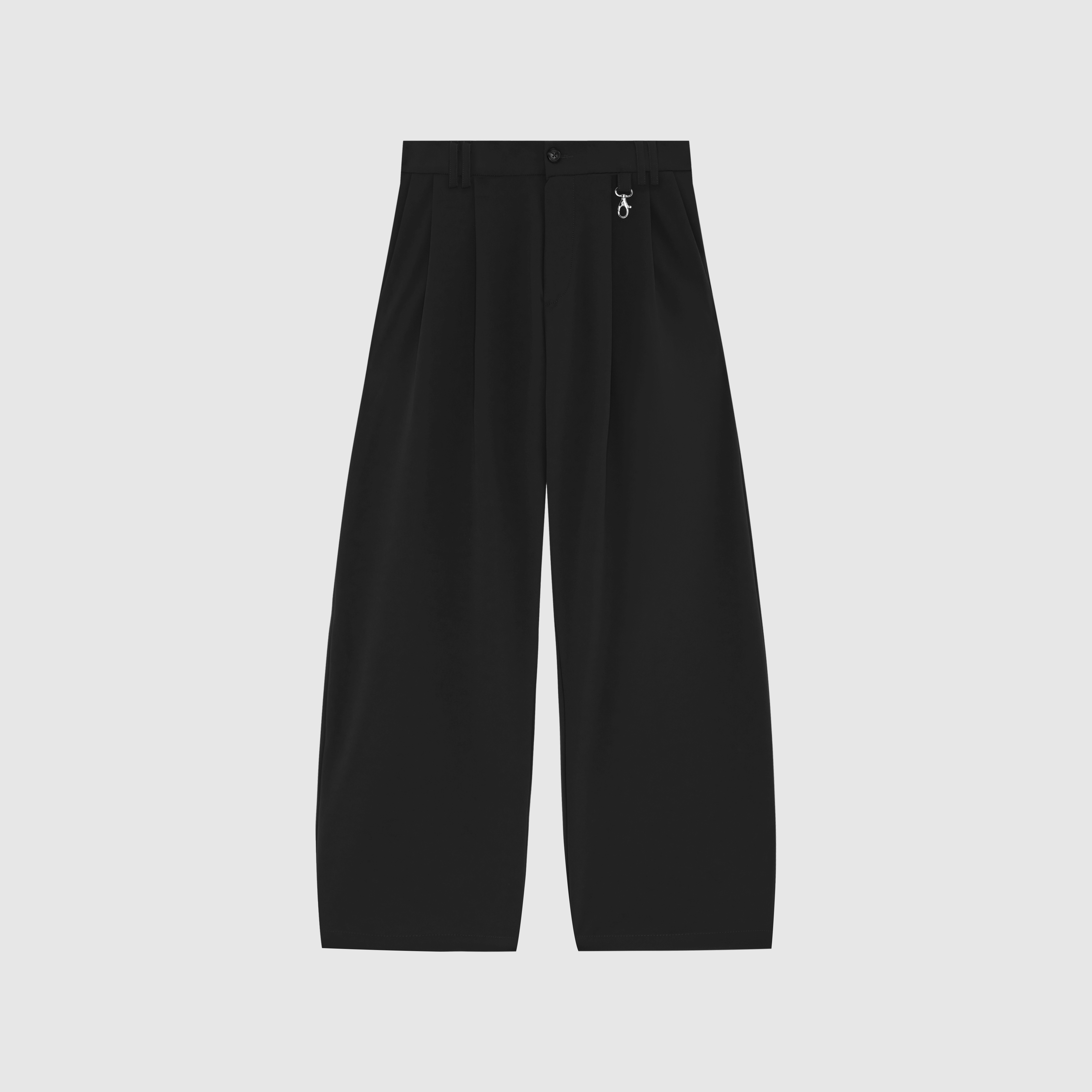Canvas Pleated Pants - Jet Black