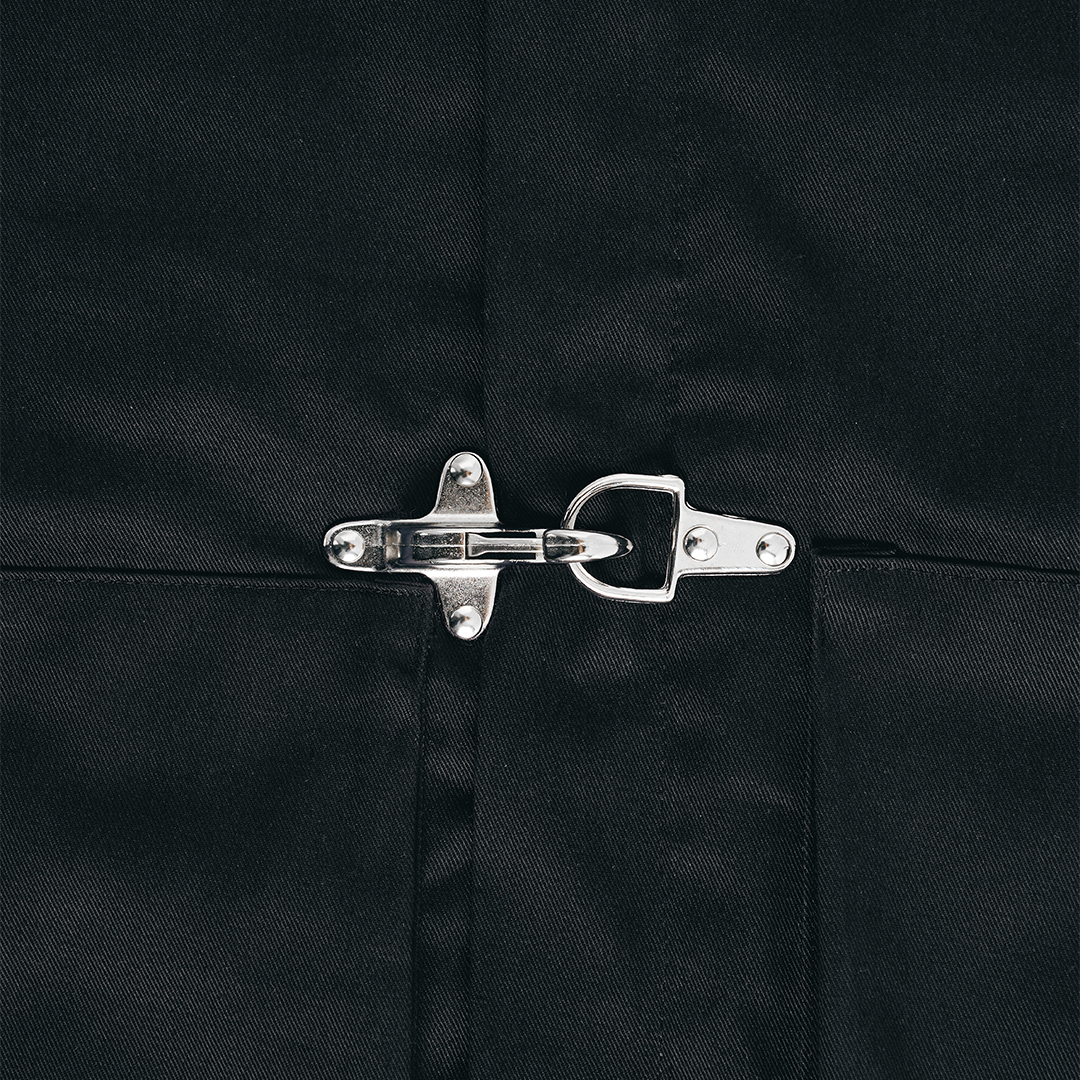 Padded Clasp Work Jacket - Jet Black