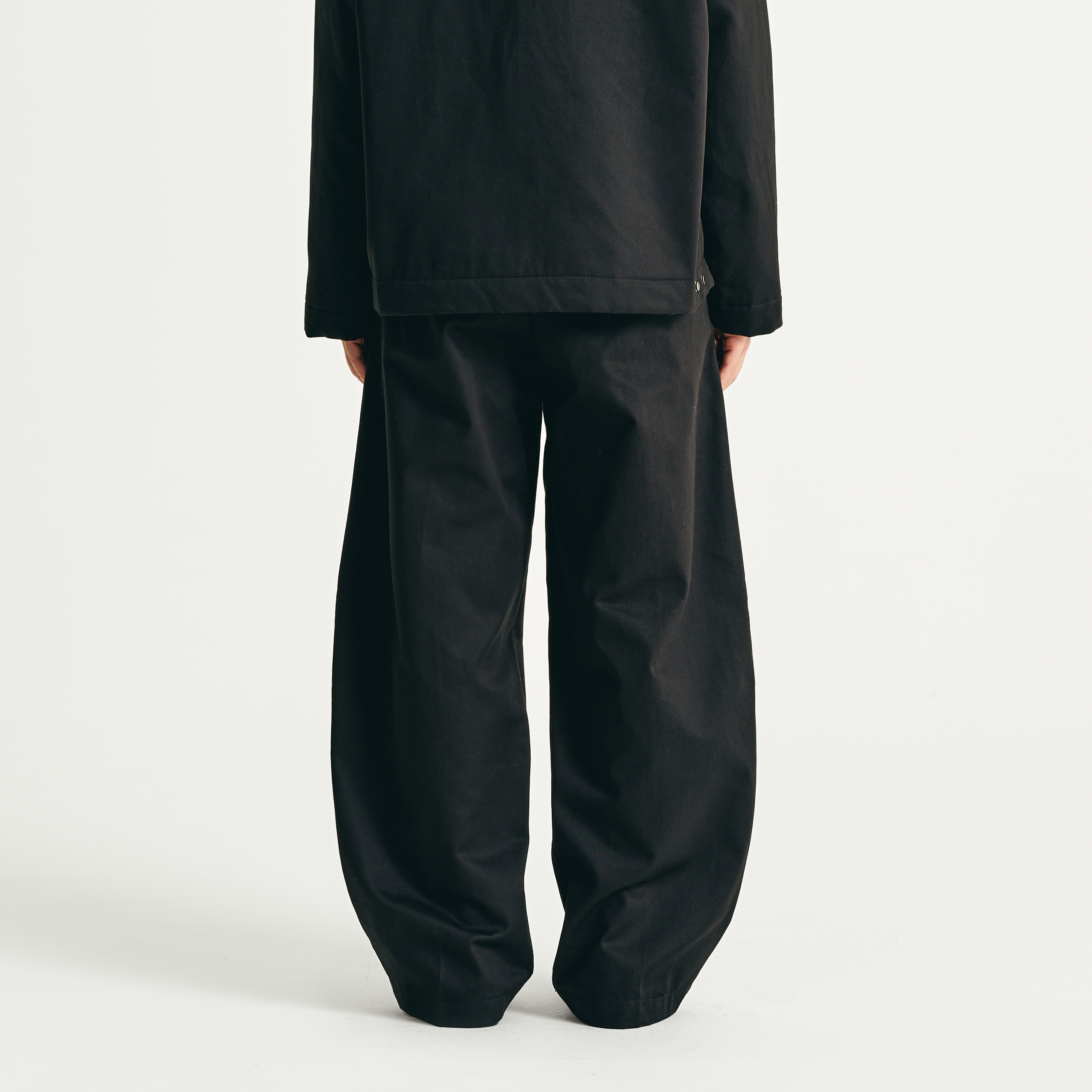 Canvas Pleated Pants - Jet Black
