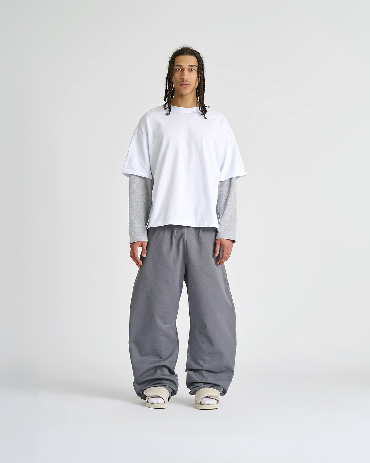 Waffle Gym Grey Double-Sleeve Tee
