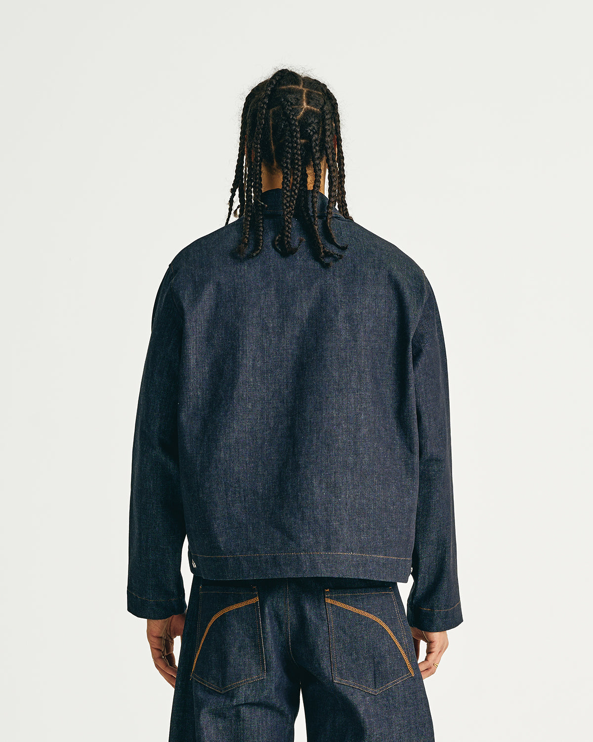 Raw Denim Clasp Work Jacket - Indigo