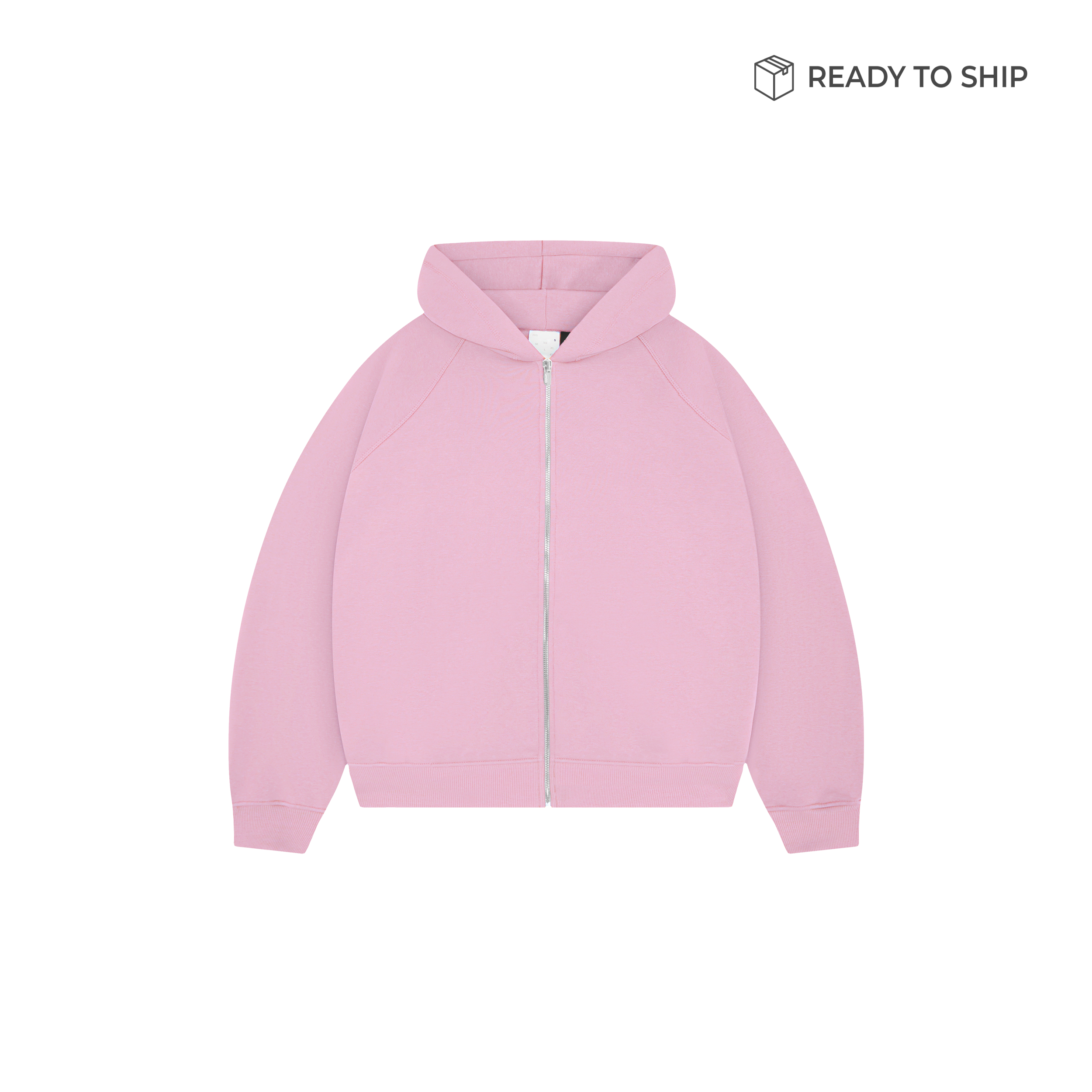 Felpa con cappuccio rosa baby premium da 500 g/m²