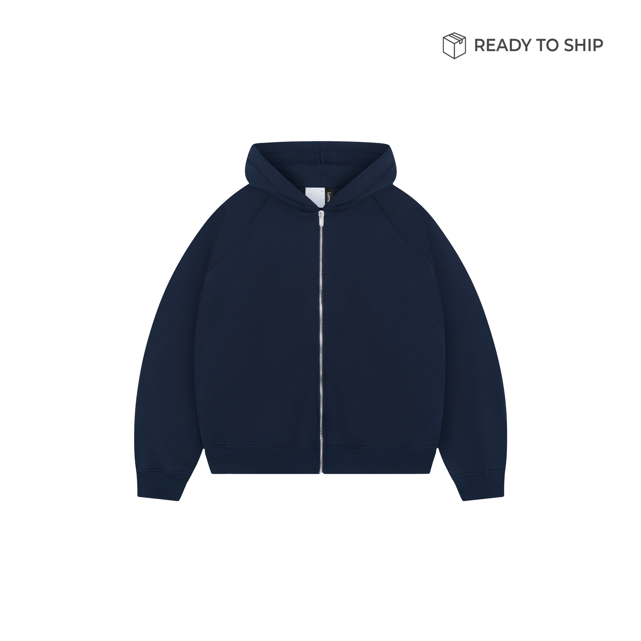 Felpa con cappuccio blu navy premium da 500 g/m²