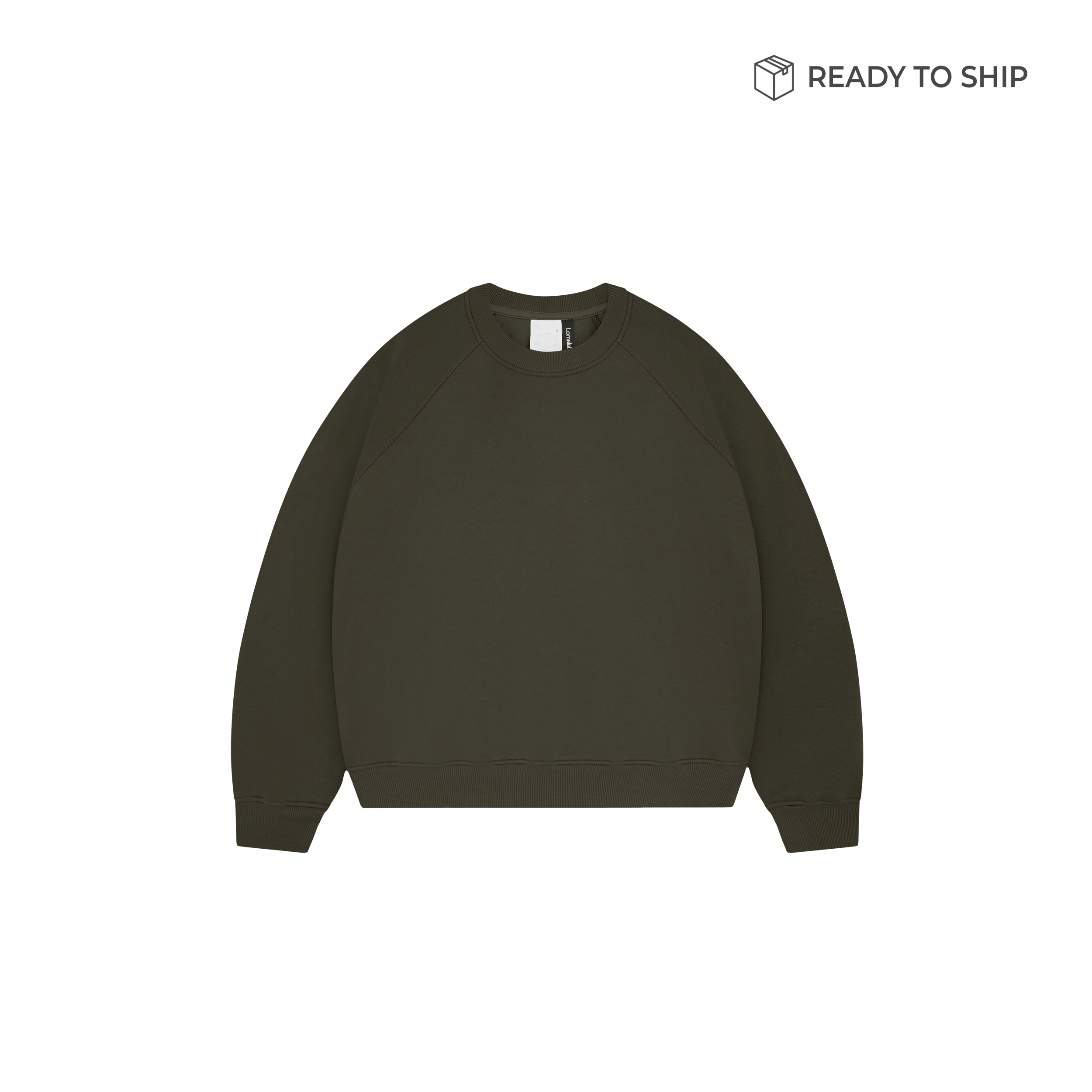 Maglia girocollo verde militare Premium da 500 g/m²