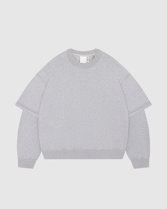 Gym Grey Double-Sleeve Crewneck