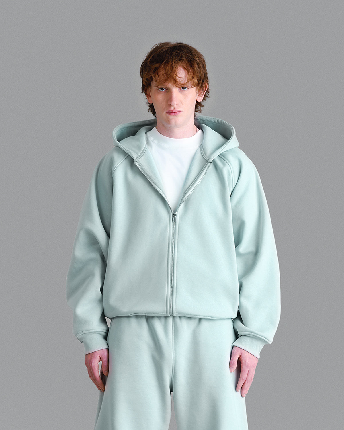 Premium 500gsm Ice Grey Zip Hoodie