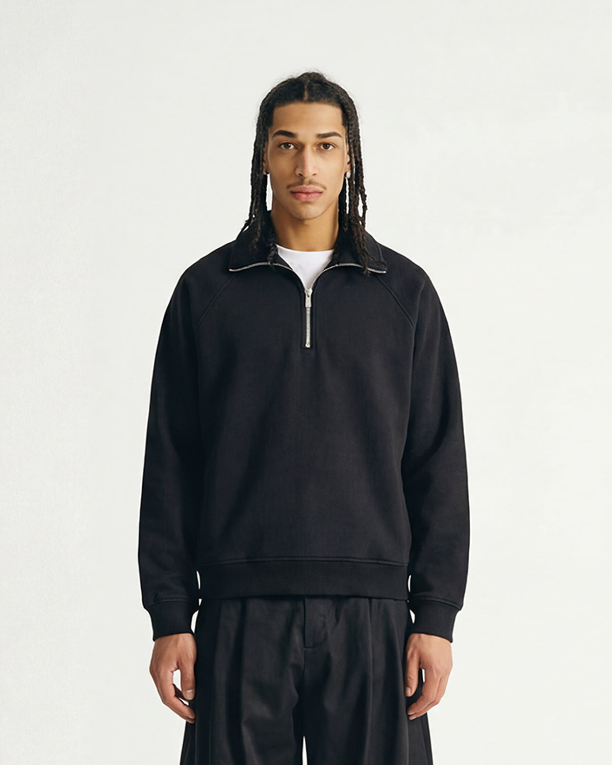 EVERYDAY JET BLACK HALF ZIP HOODIE