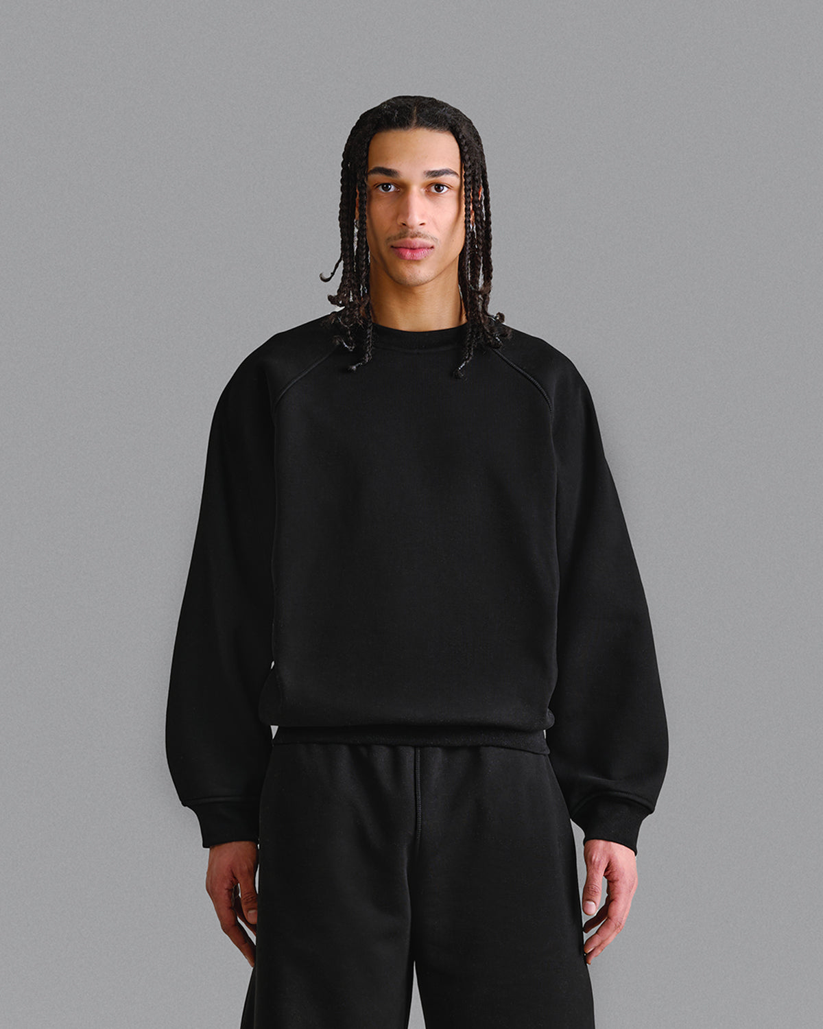 Premium 500gsm Jet Black Crewneck