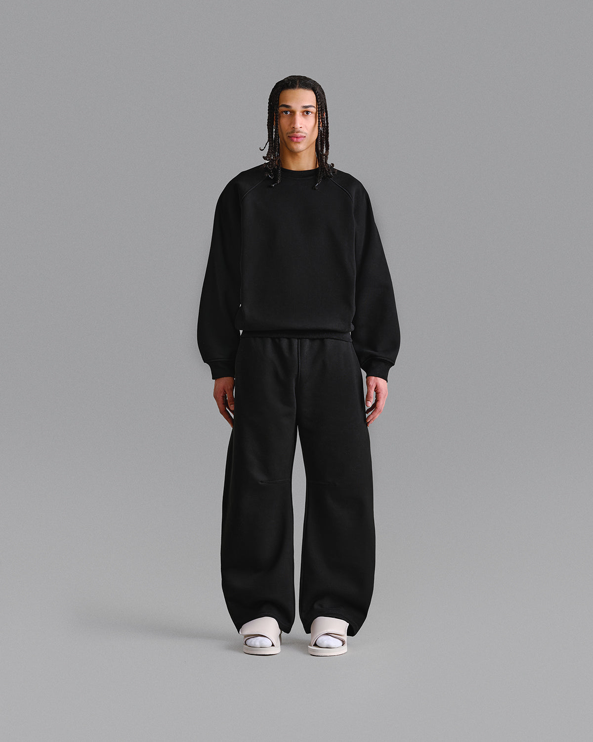 Premium 500gsm Jet Black Crewneck