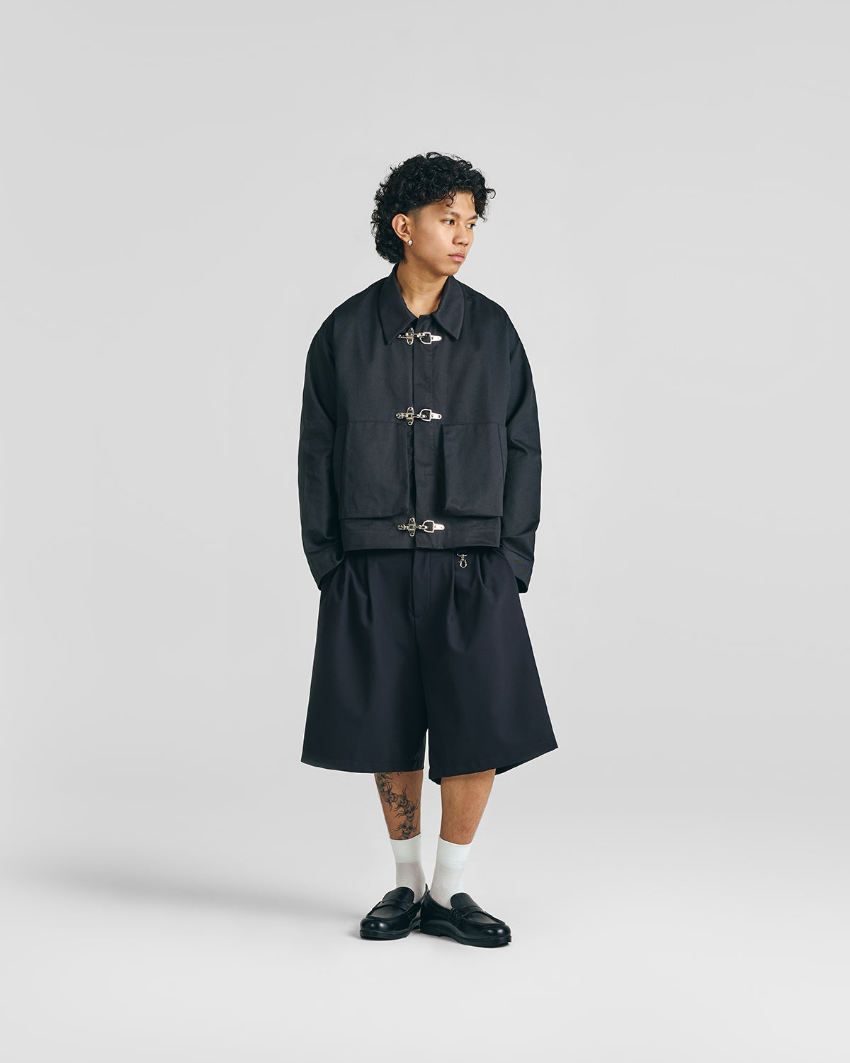 Jet Black Clasp Work Jacket