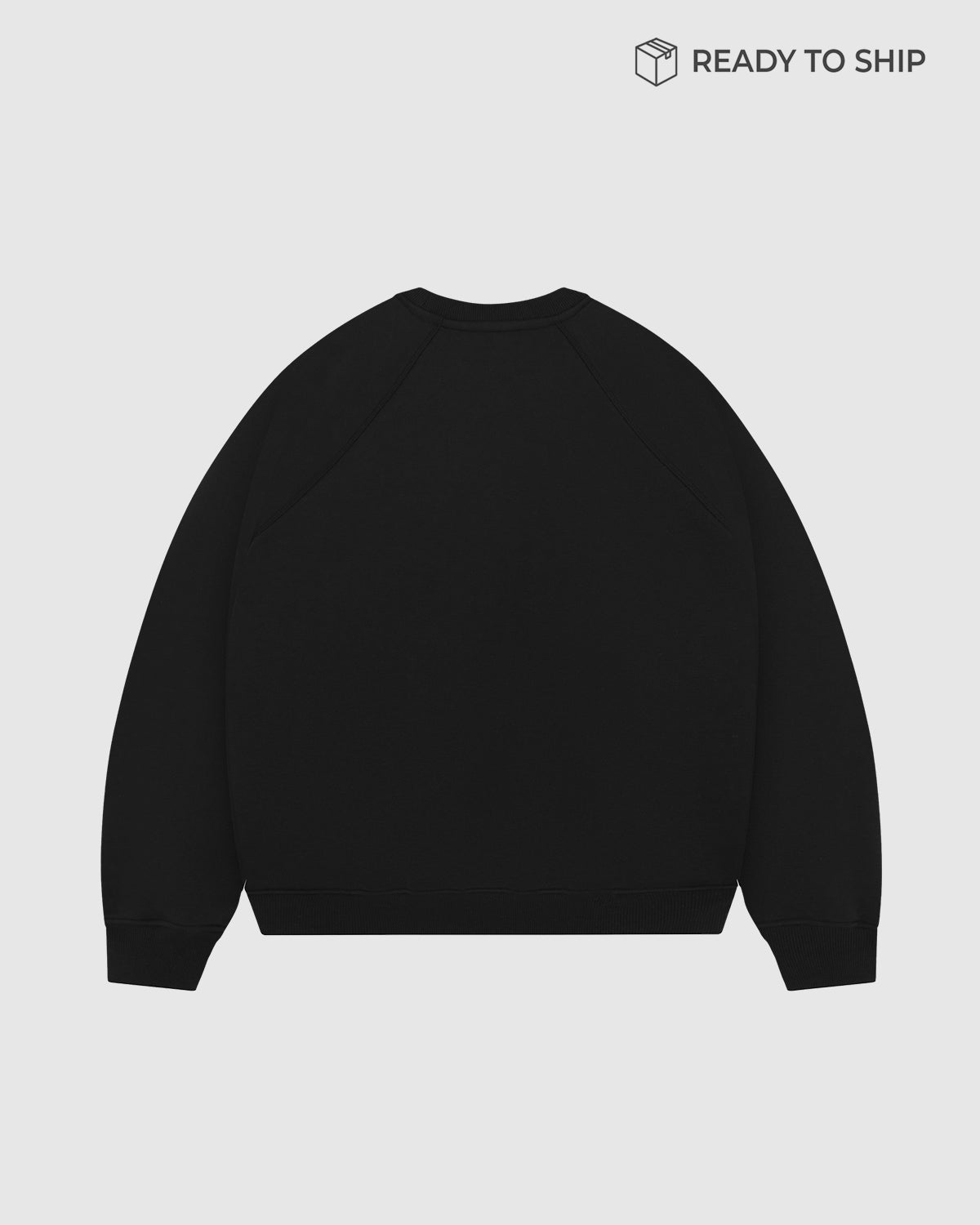 Premium 500gsm Jet Black Crewneck