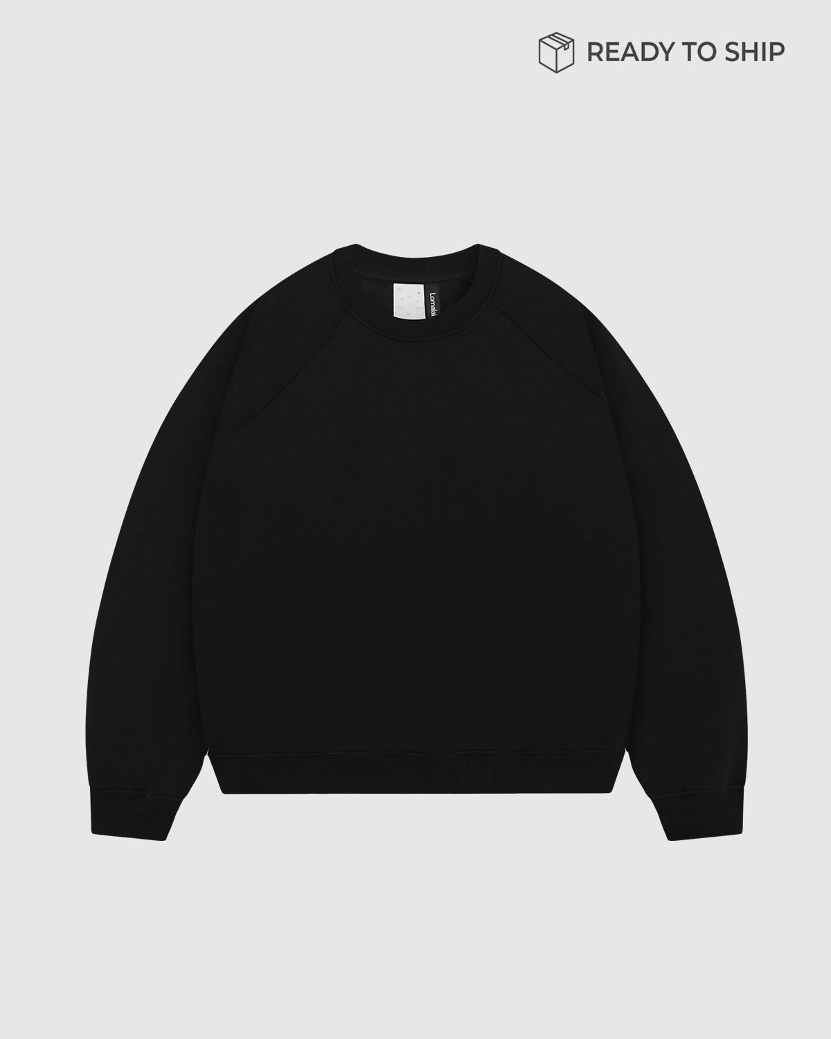 Premium 500gsm Jet Black Crewneck