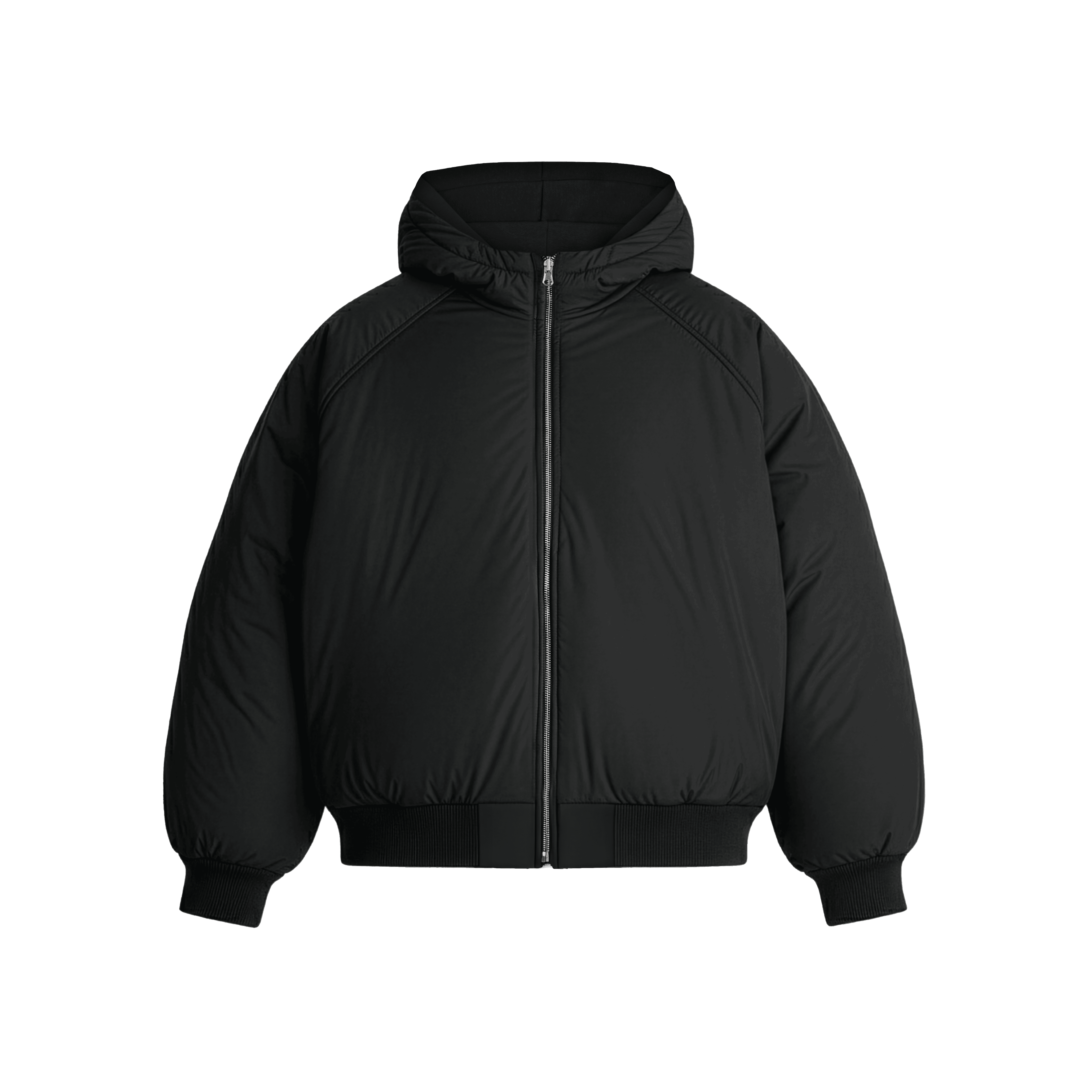 Jet Black 2-in-1 Padded Hoodie Jacket