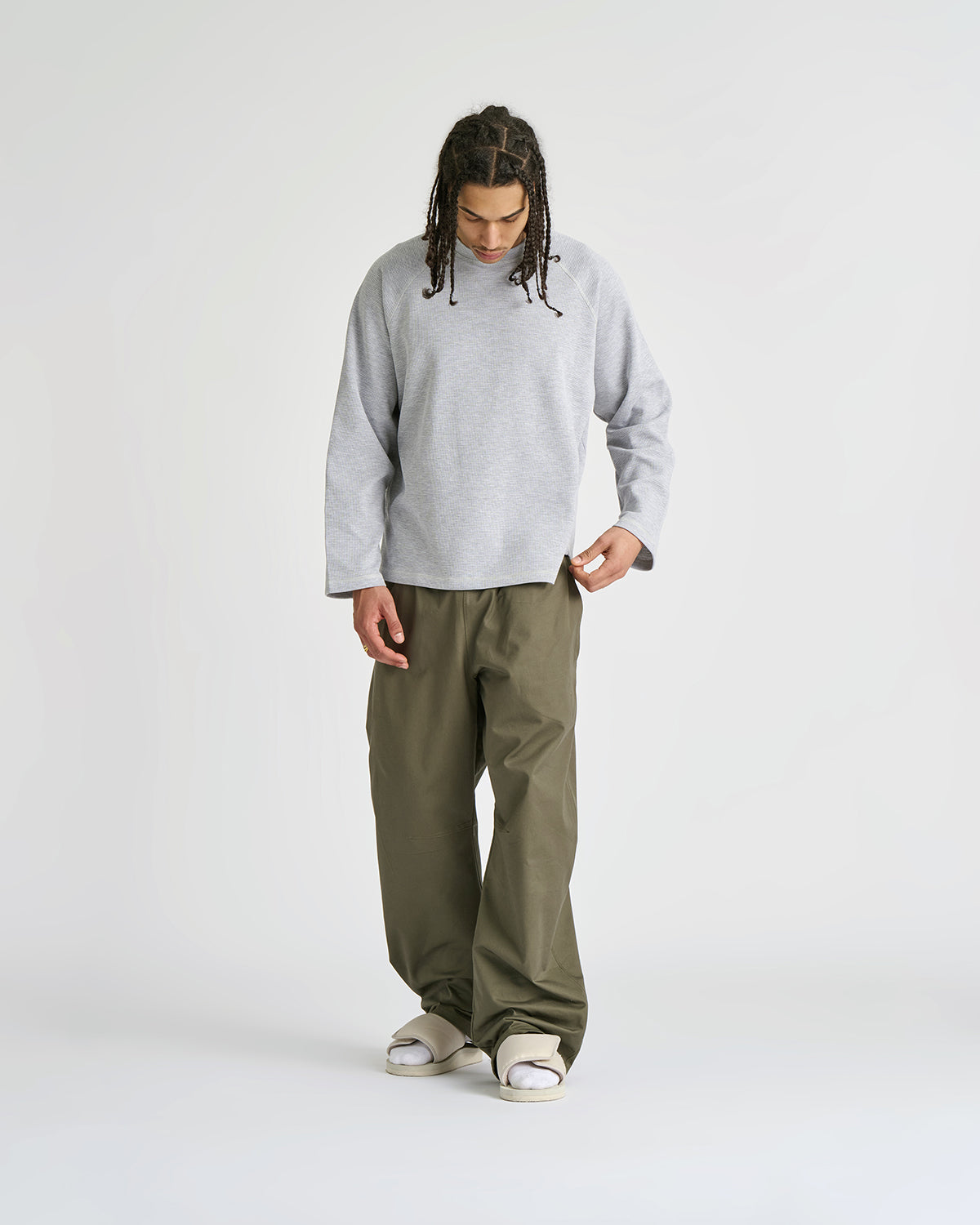 Waffle Gym Grey Longsleeve Tee