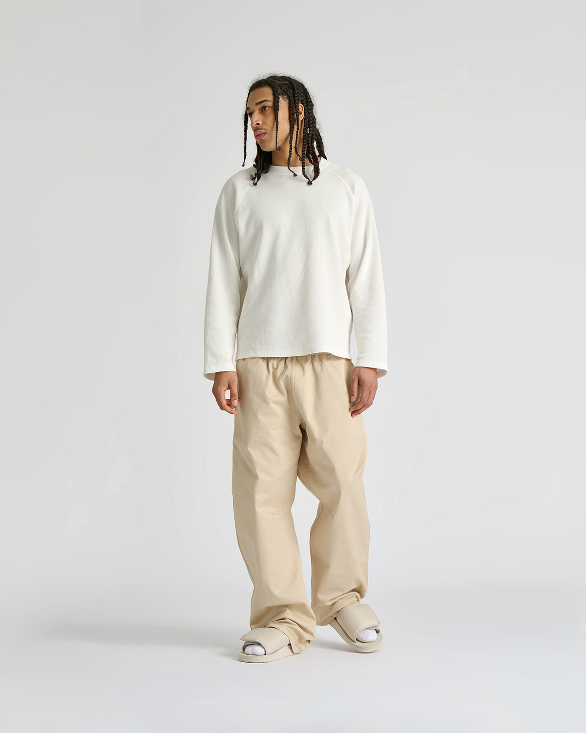 Waffle Off White Longsleeve Tee