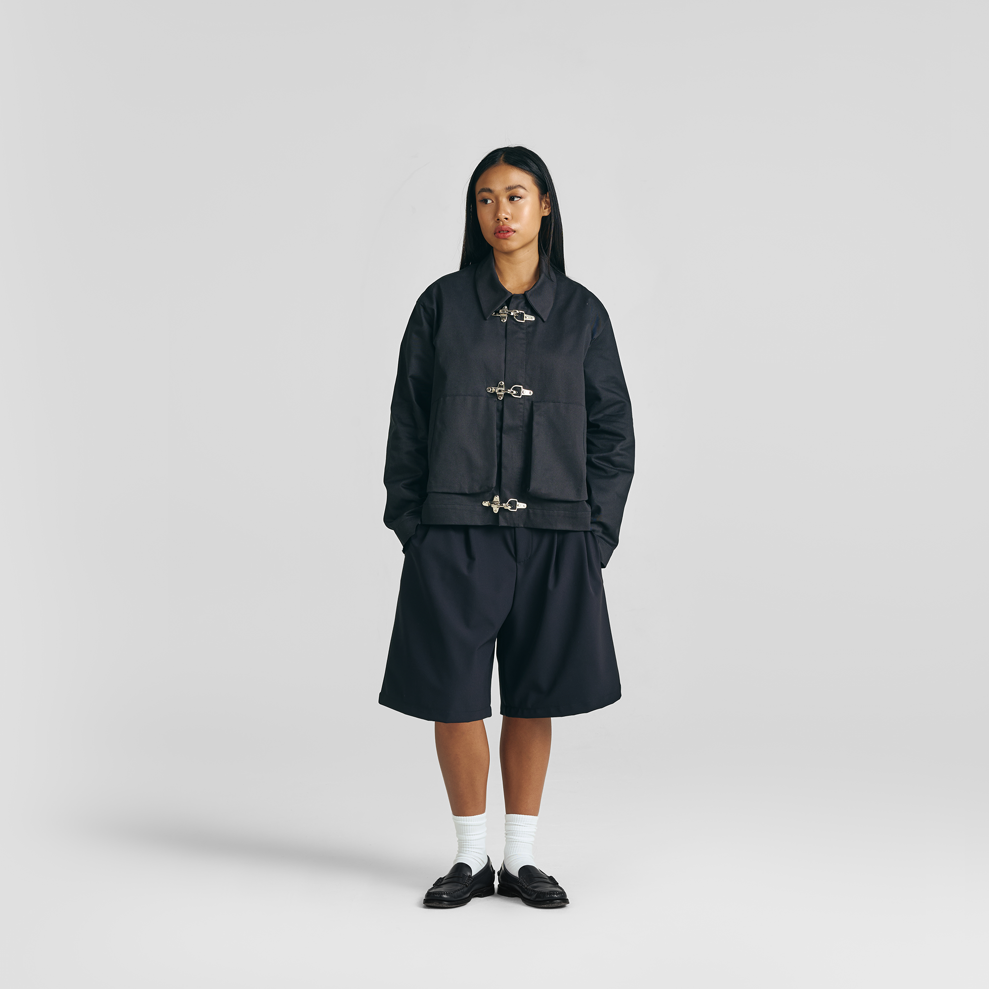 Jet Black Everyday Pleated Jorts