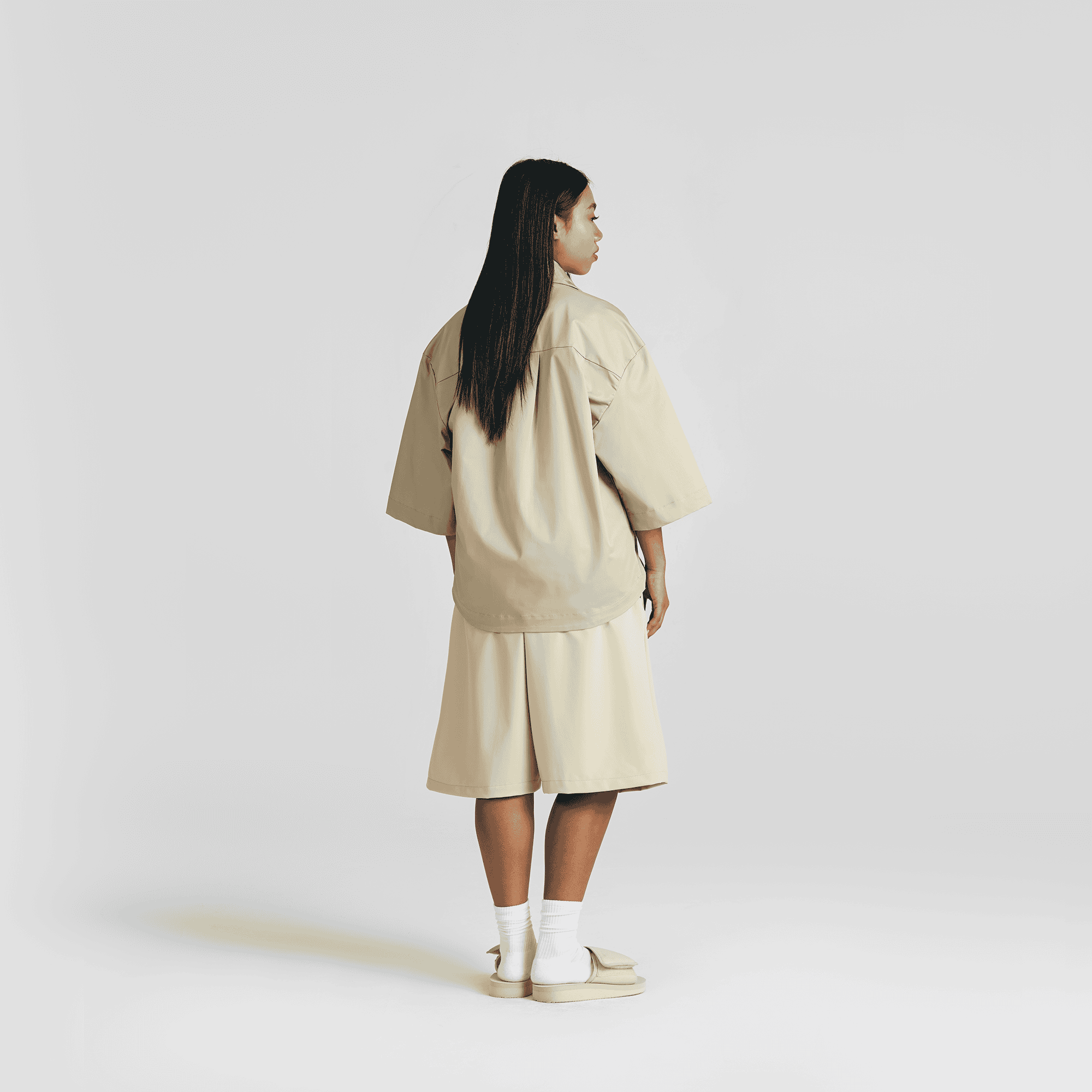 Pure Sand Everyday Pleated Jorts