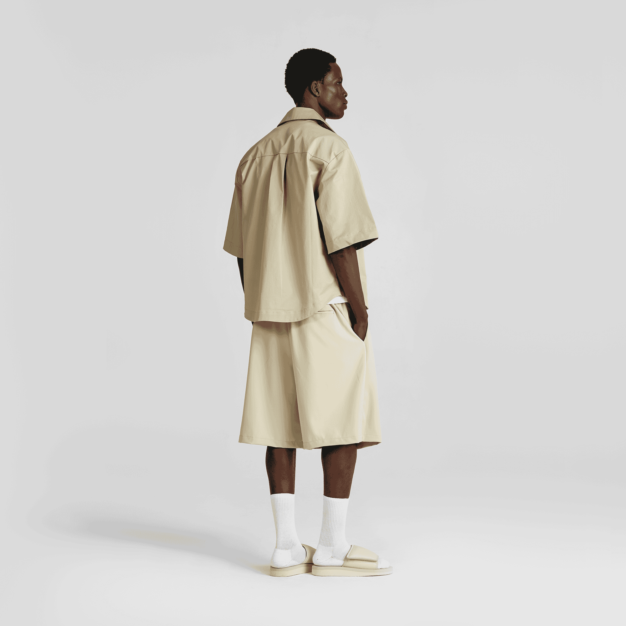 Pure Sand Everyday Pleated Jorts