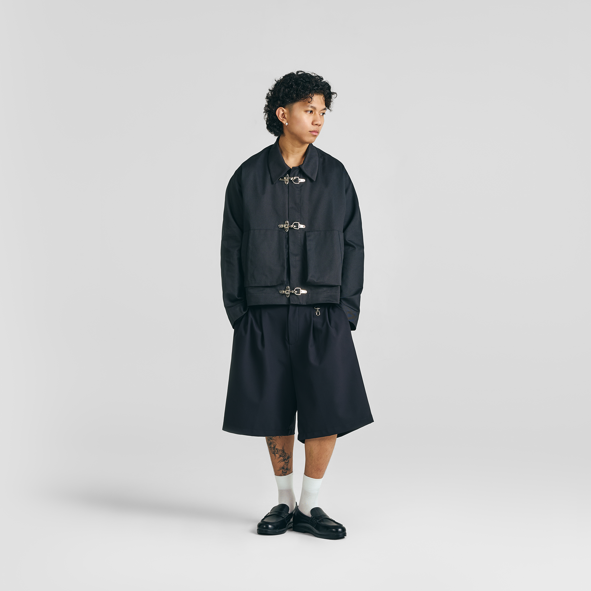 Jet Black Clasp Work Jacket