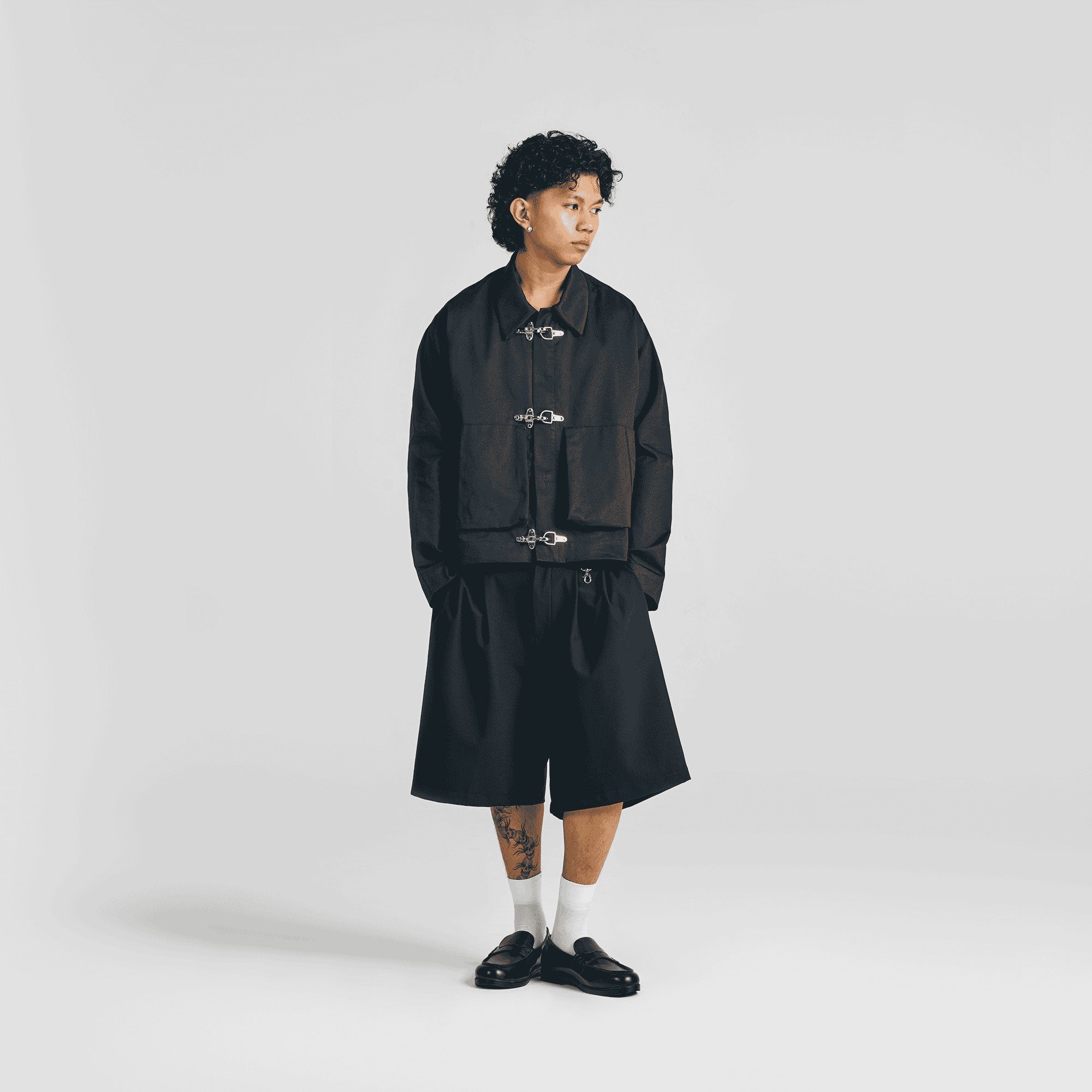 Jet Black Clasp Work Jacket