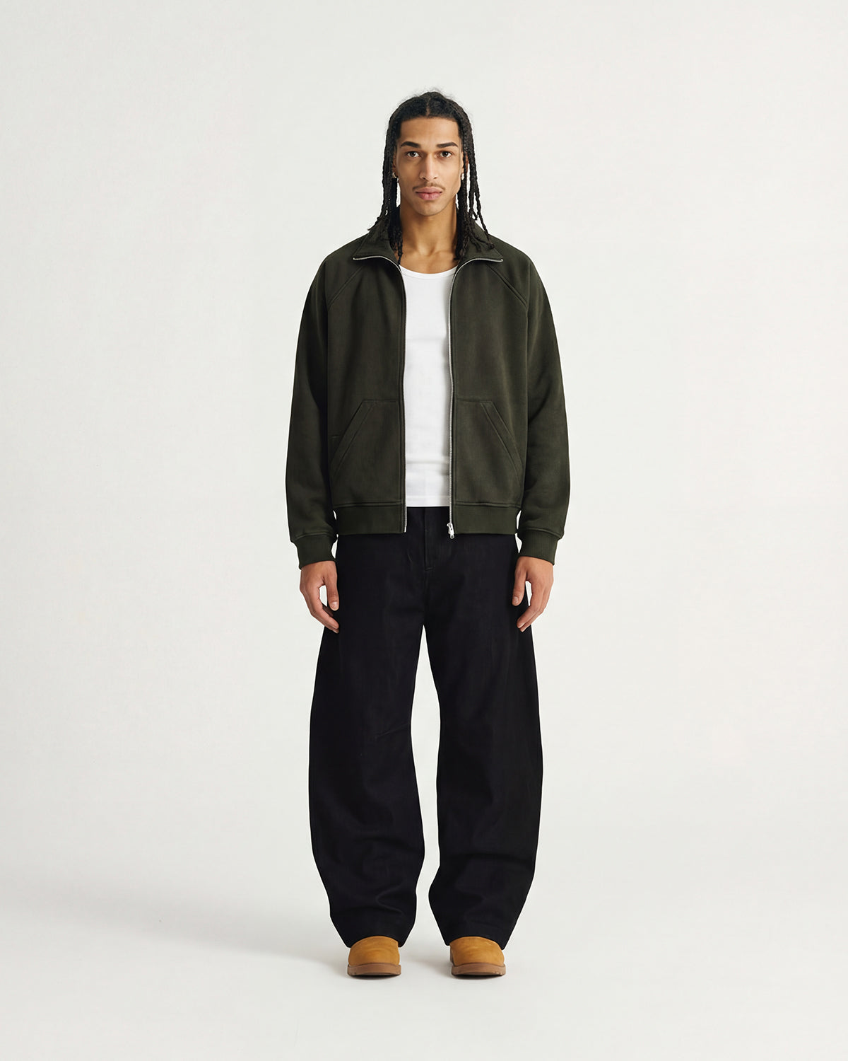 EVERYDAY MILITARY GREEN FULL ZIP HOODIE