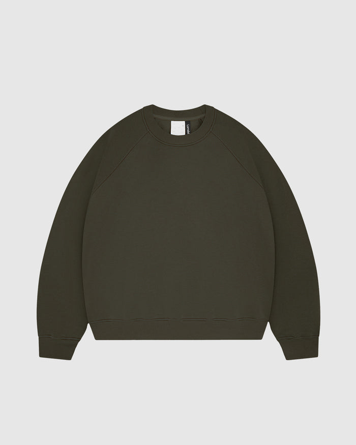 Premium 500gsm Military Green Crewneck