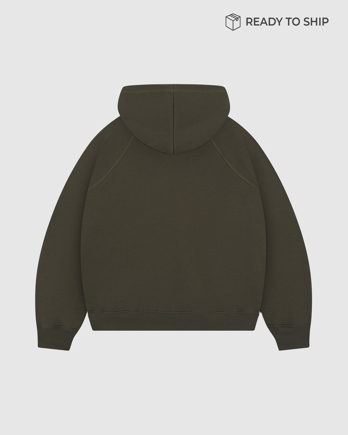 Premium 500gsm Military Green Zip Hoodie